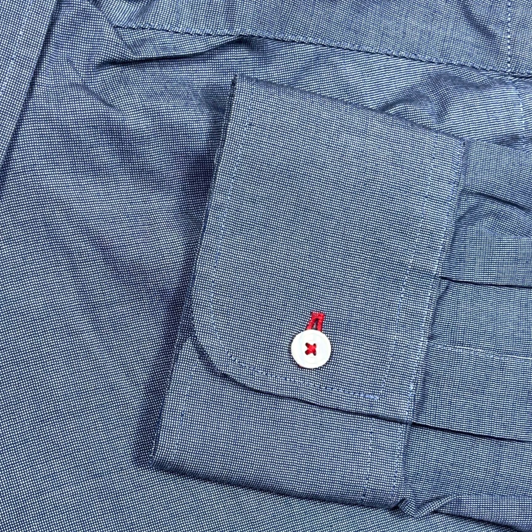 UNTUCKit UNTUCKit Button-Up Shirt Men XL Blue Solid Pocket Oxford Casual Modern Preppy B Dress Shirt DOMMens Size 46R - 5 Thumbnail