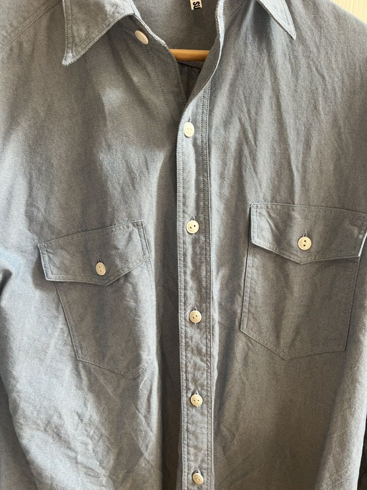 Kaptain Sunshine Kaptain Chambray Long Sleeve Work Shirt Size US M / EU 48-50 / 2 - 2 Thumbnail