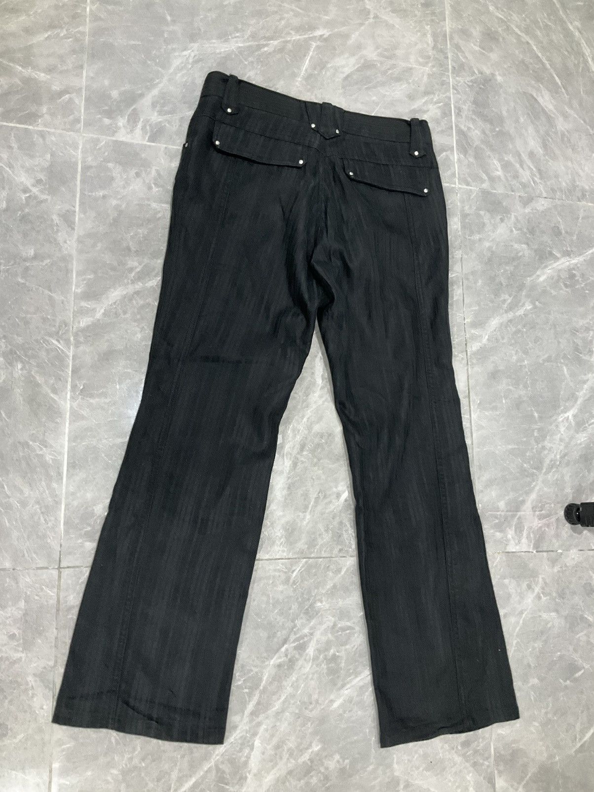 Designer × Japanese Brand Jeans Low Rise Boot Cut with design Flare Striped Size US 31 - 6 Thumbnail