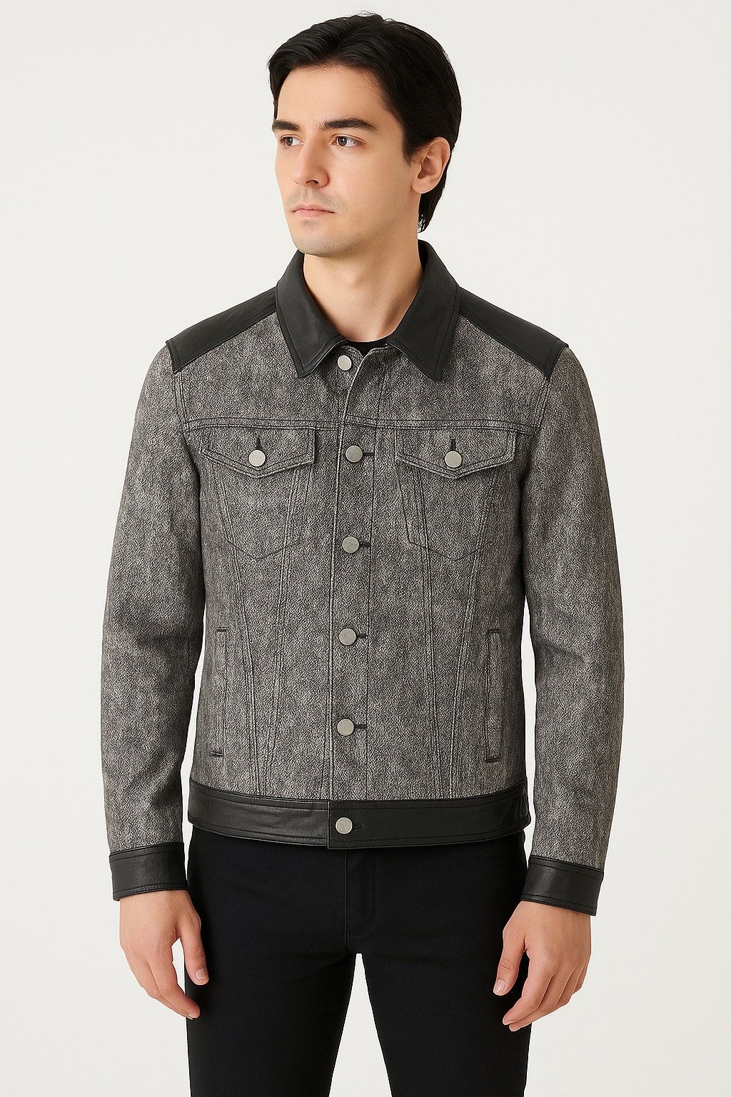 Boycott Boycott Japan Star Panel Biker Denim Jacket Leather Trim Size US S / EU 44-46 / 1 - 3 Thumbnail