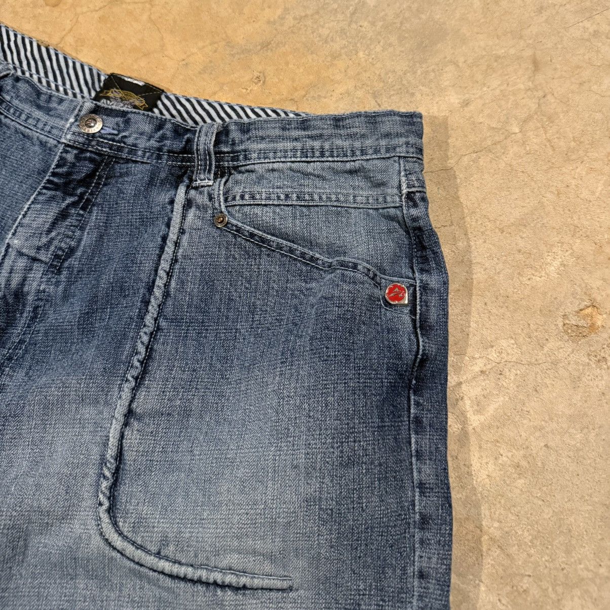 Avirex Vintage 2000s Avirex Faded Baggy Jorts Skater Y2K Grunge ERD Size US 38 / EU 54 - 4 Thumbnail