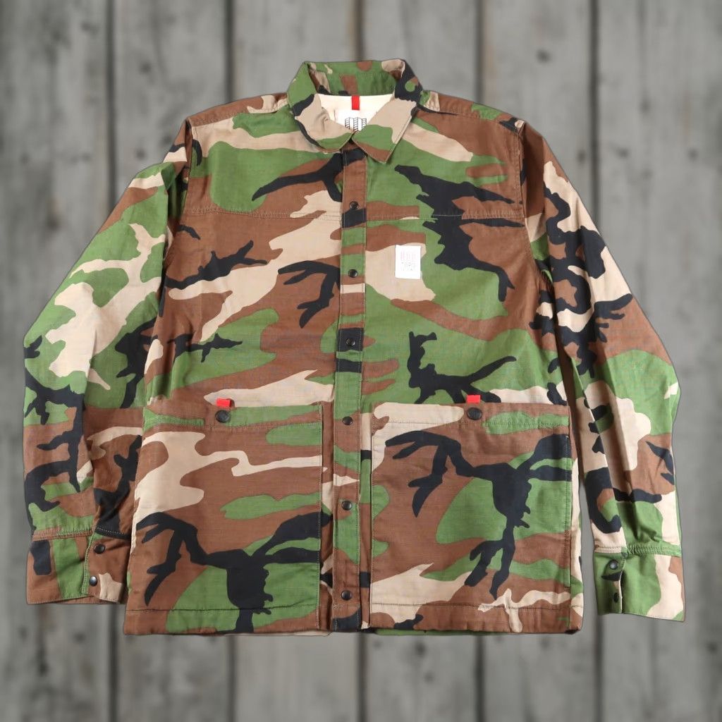 Topo Designs VINTAGE Topo Designs Military Camo Jacket Men Size M Casual Hiking Durable Size US M / EU 48-50 / 2 - 1 Thumbnail
