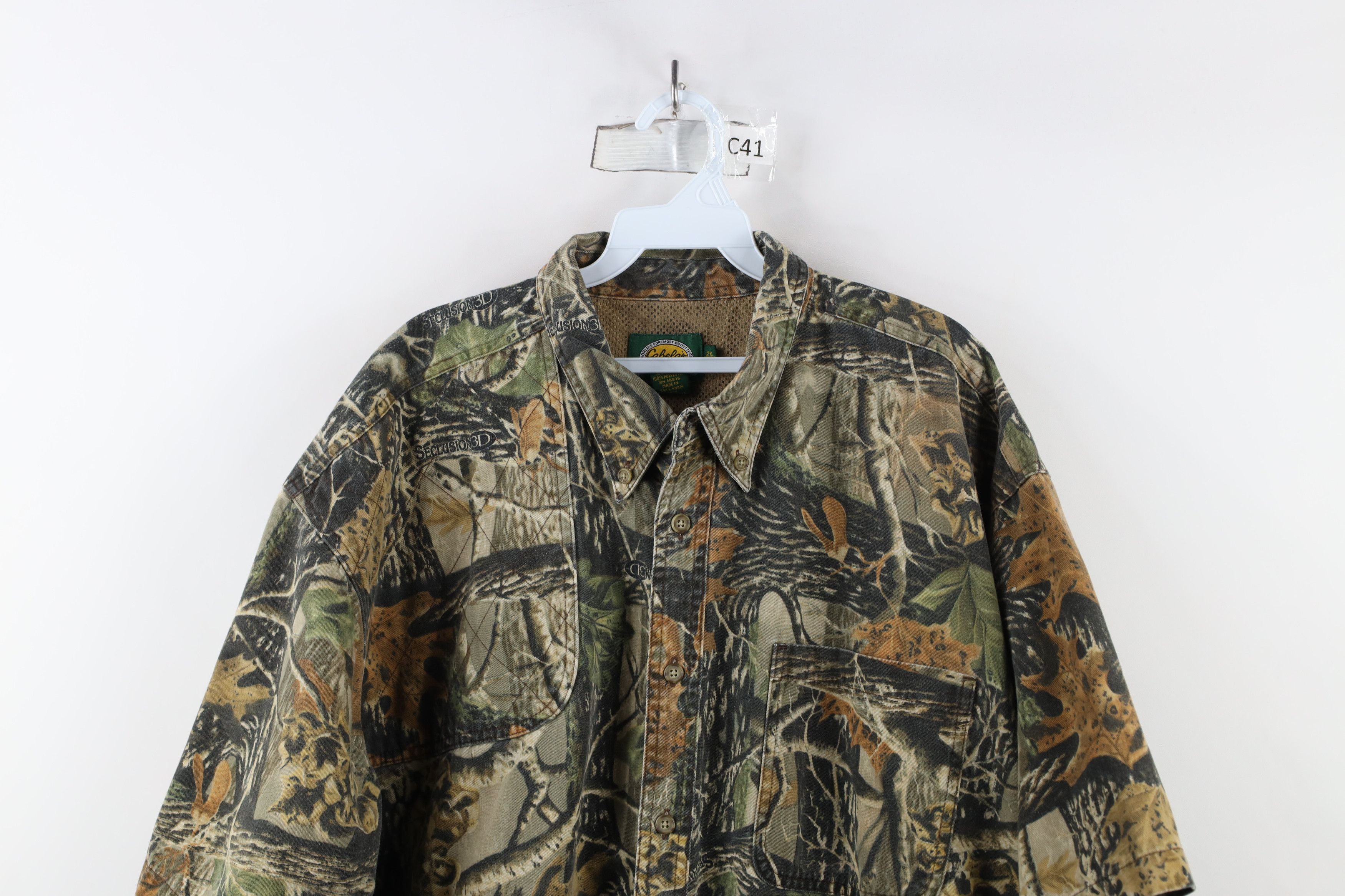 Cabelas × Vintage Vintage Cabelas Seclusion Camouflage Shooting Button Shirt Size US XXL / EU 58 / 5 - 2 Thumbnail