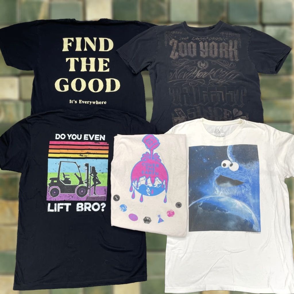 Zoo York T Shirt Lot - Zoo York Mens Large T-Shirt (5-Pack) Surf Skate Y2K Graphic Multicolor Crew Neck Cotton All Seasons Regular Fit Mens Size US L / EU 52-54 / 3 - 1 Thumbnail