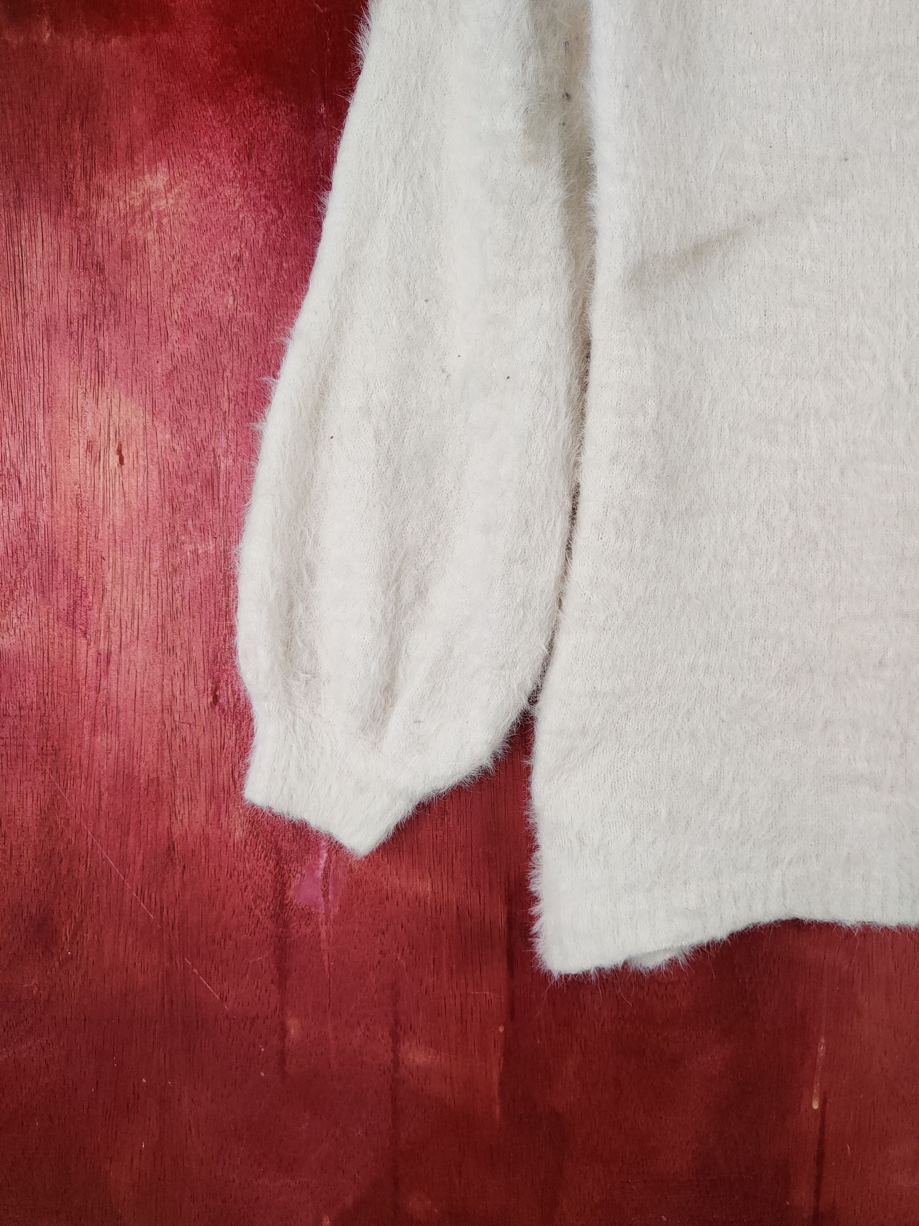 Homespun Knitwear × Japanese Brand × Vintage Flow and Fixture White Fur Mohair Knitwear #S1968 Size XS / US 0-2 / IT 36-38 - 4 Thumbnail