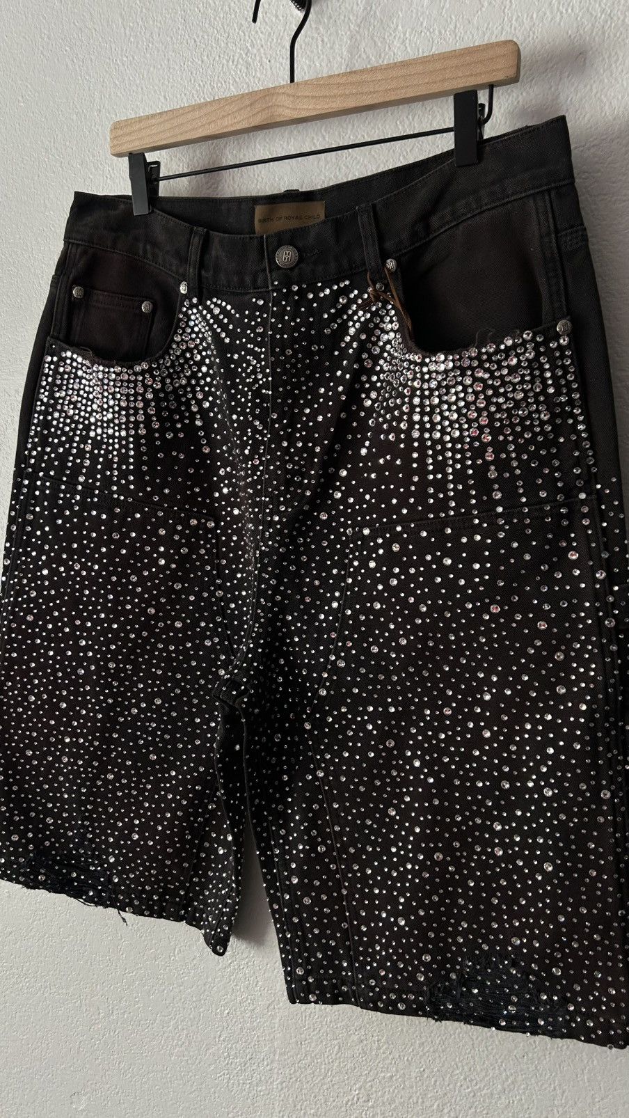 Birth of Royal Child Birth Of Royal Child Denim Rhinestone Shorts Size US 34 / EU 50 - 3 Thumbnail