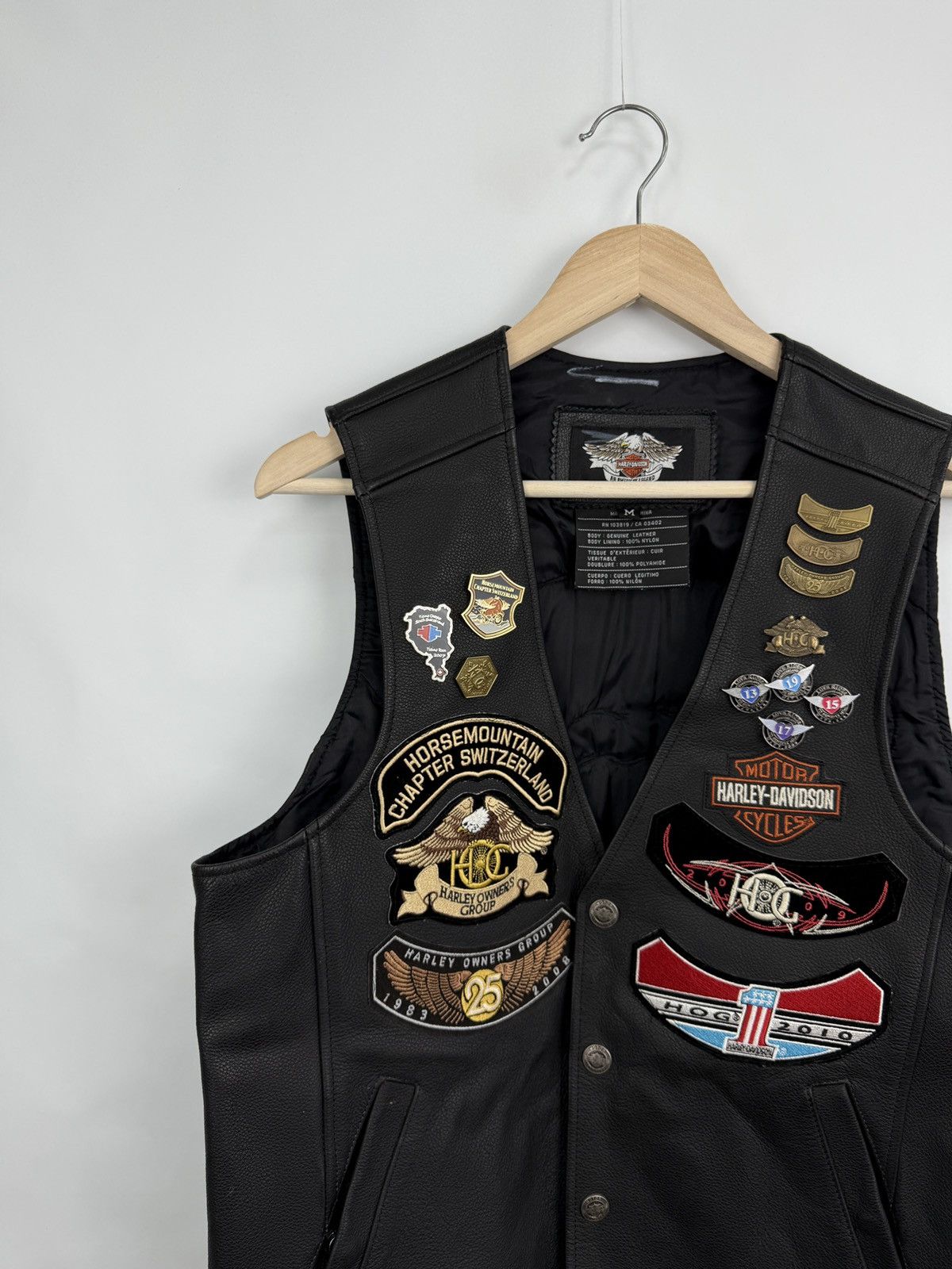 Harley Davidson 🇨🇭Vintage Harley Davidson Switzerland Leather Vest Choppers Size US L / EU 52-54 / 3 - 4 Thumbnail