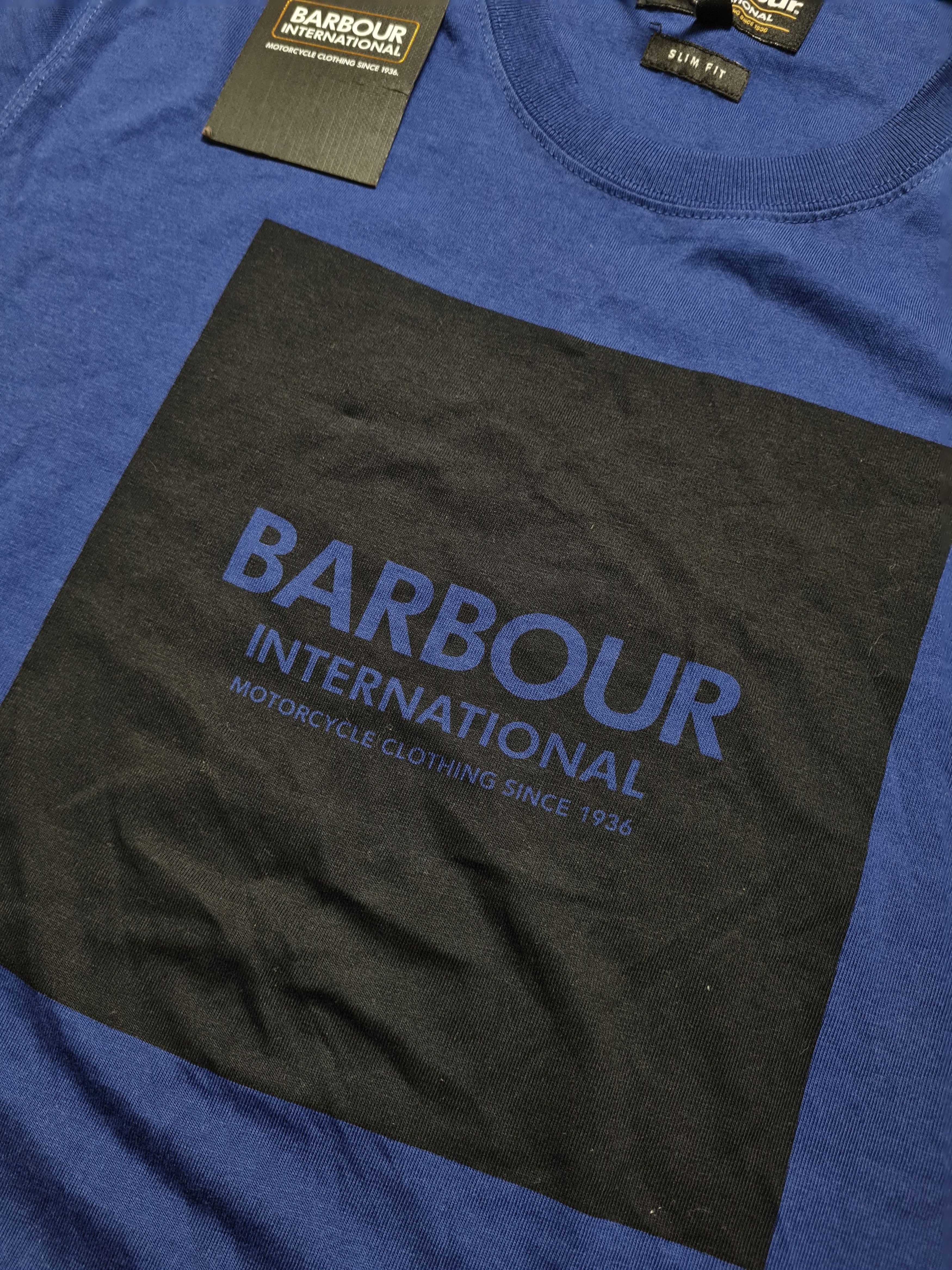 Barbour T-shirts Big Logo Barbour International mens shirt Blue M Size US M / EU 48-50 / 2 - 4 Thumbnail