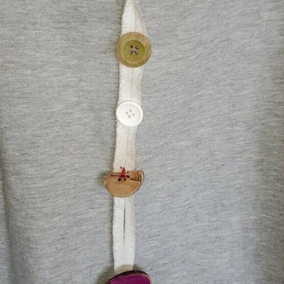 Designer Bala Bala Distressed Grey Raw Edges Unique Vneck with Accent Size XL / US 12-14 / IT 48-50 - 6 Thumbnail
