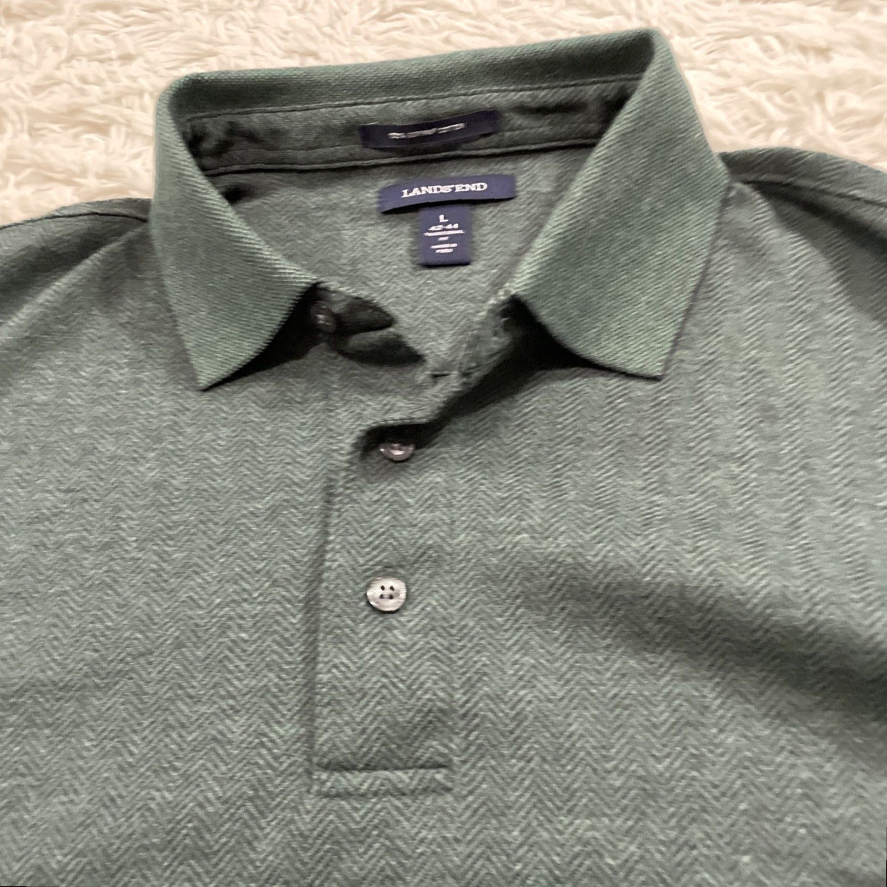 Lands' End Lands' End Rugby Shirt Men L Green Belair Savona Road Logo Size US L / EU 52-54 / 3 - 2 Thumbnail