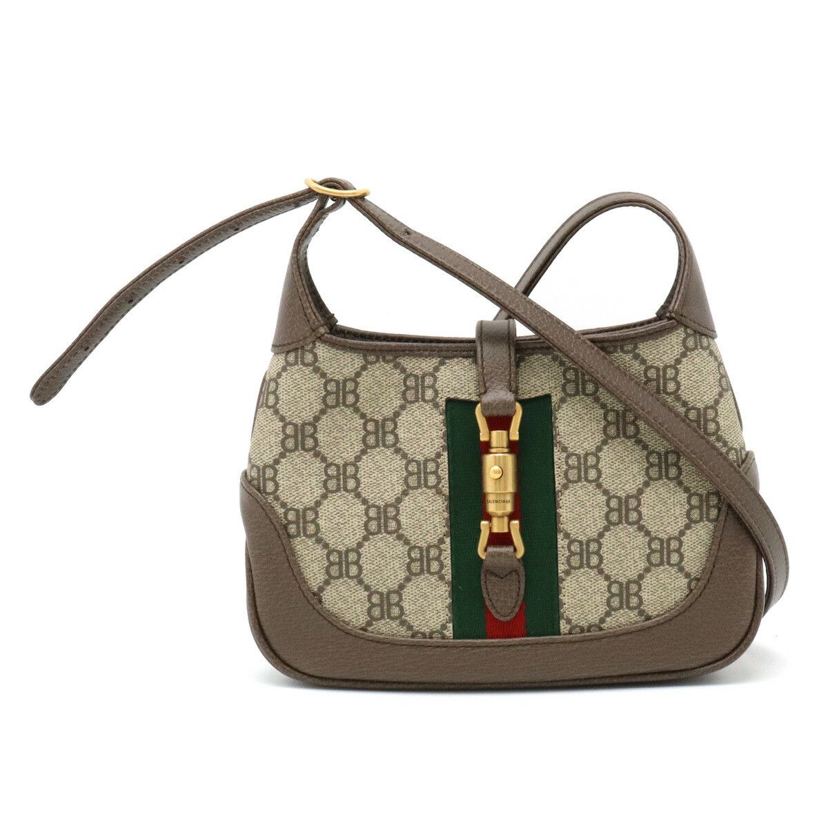 Gucci Gucci X Balenciaga Pvc/leather The Hacker Project Jackie 2Way Shoulder Bag 680132 Leather Shoulder Bag 680132 in Beige, Women's