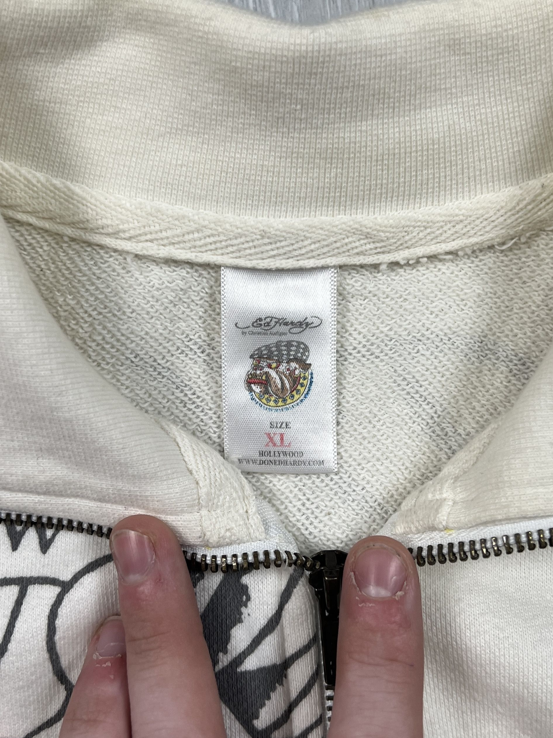 Ed Hardy Ed Hardy Made in USA Tattoo Printed Zip Sweatshirt Size US XL / EU 56 / 4 - 5 Thumbnail