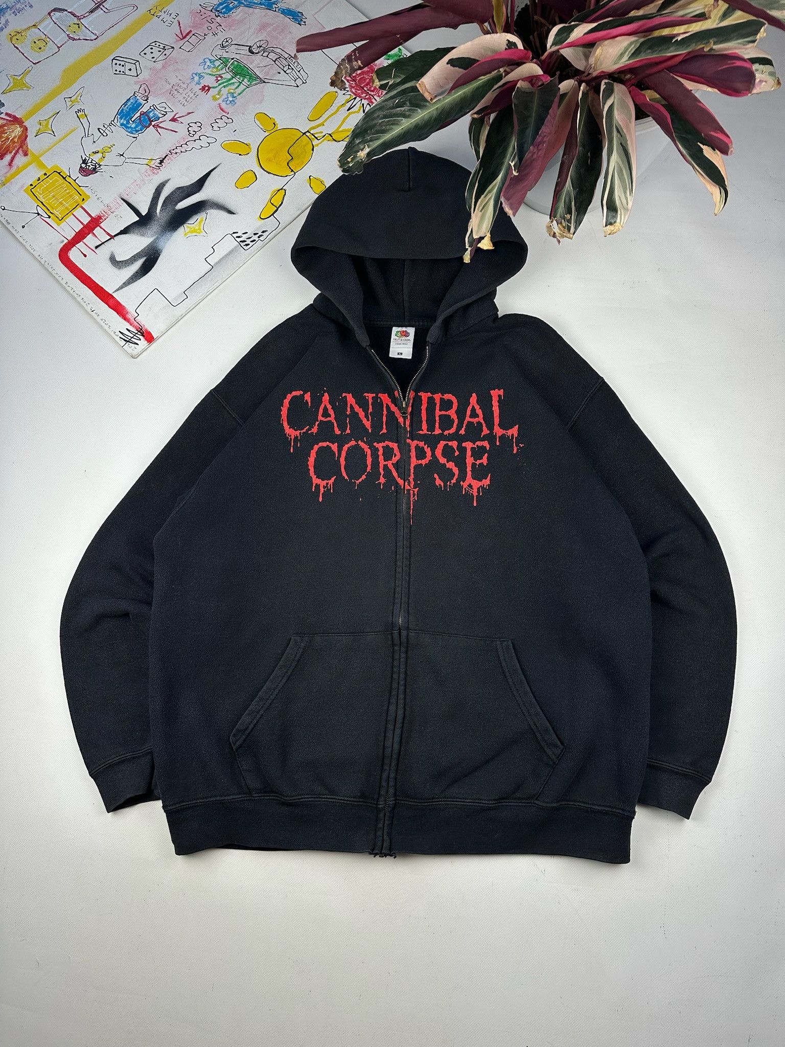 Band Tees Vintage Cannibal Corpse Blood Metal Graphic Zip Hoodie Size US XL / EU 56 / 4 - 2 Thumbnail