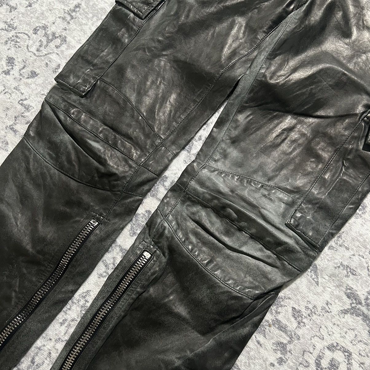 Balmain Balmain Decarnin Leather Cargo Biker Pants Size US 30 / EU 46 - 3 Thumbnail