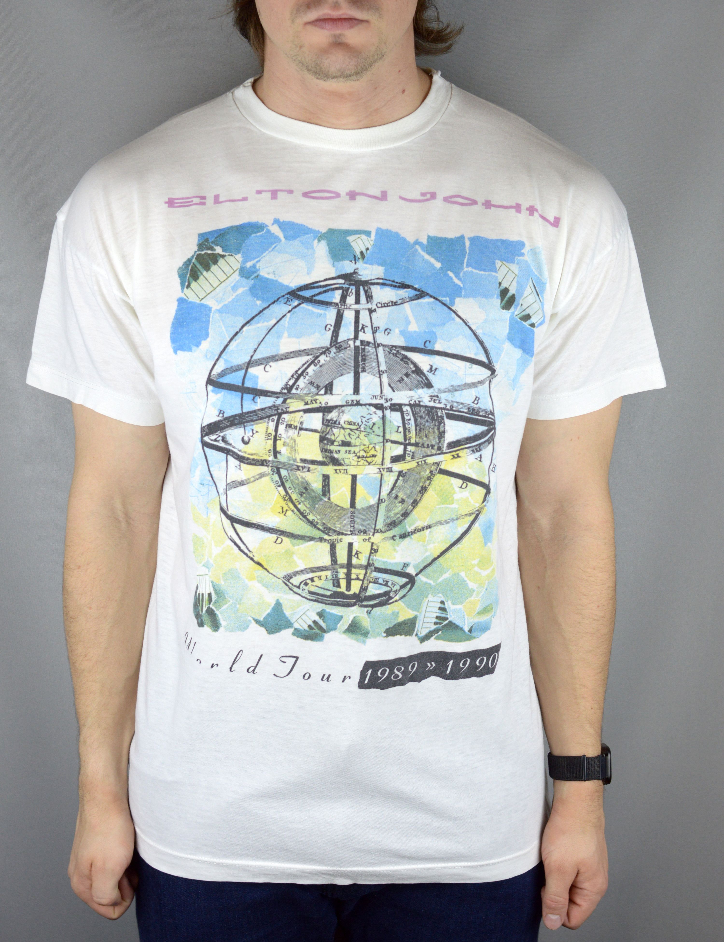 Vintage Vintage Elton John 1989 World Tour t shirt Size US XL / EU 56 / 4 - 1 Thumbnail