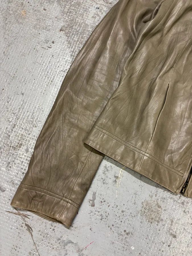 Vintage 2000s Plein Sud Grey Raw Pure Leather Jacket Size S / US 4 / IT 40 - 6 Thumbnail