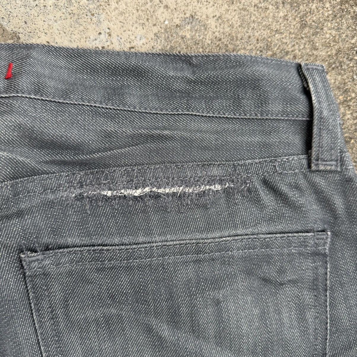 VINTAGE RED CARD FADED GRAY JEAN DENIM PANTS
