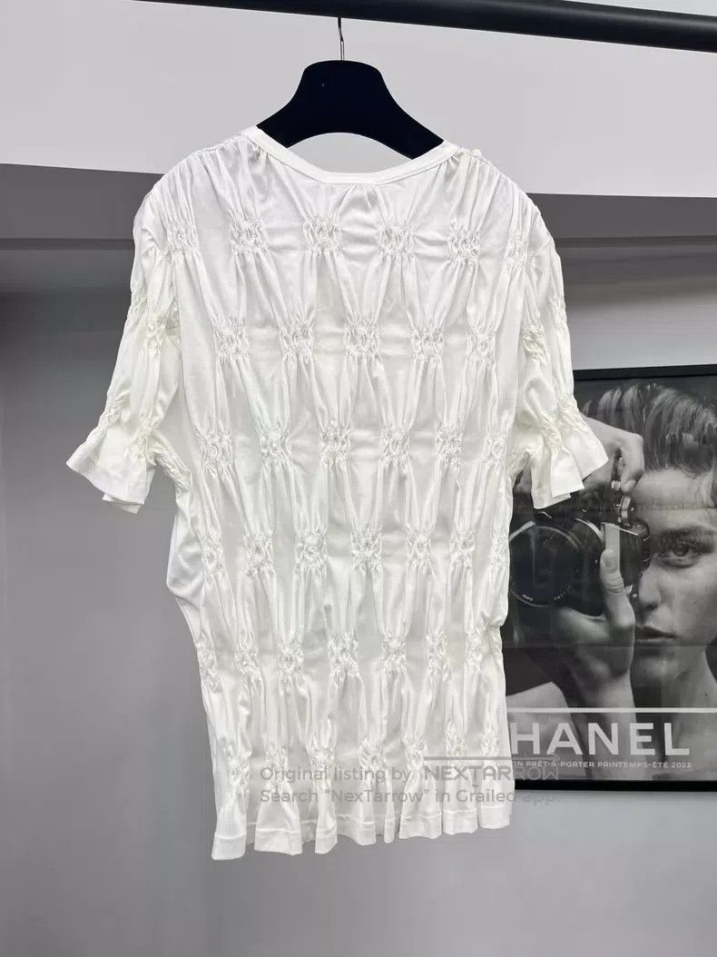 Other Chanel White pleated logo short sleeves Size XL / US 12-14 / IT 48-50 - 3 Thumbnail