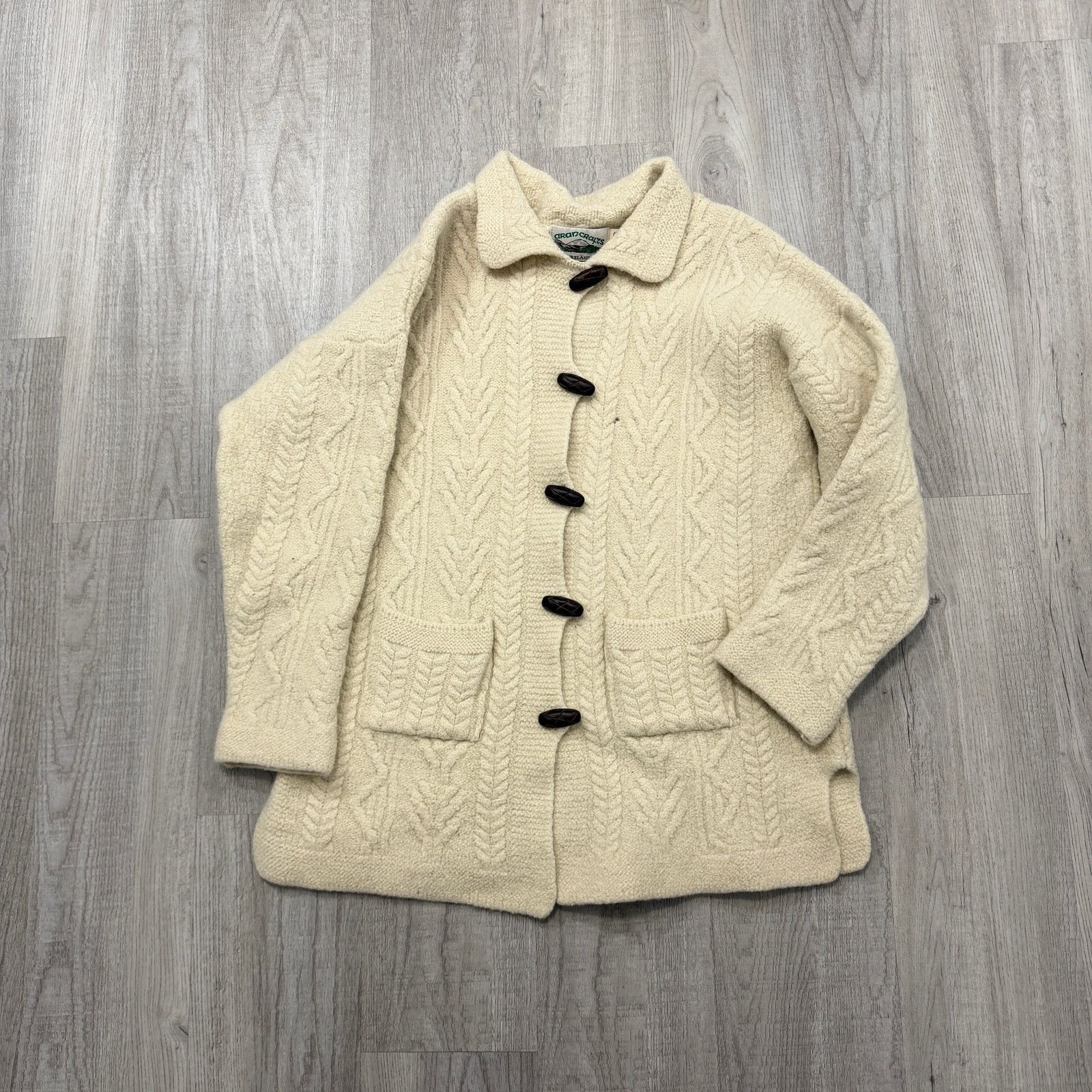 Vintage Original Aran Co Knit Coat Cardigan Sweater Women's Small Size S / US 4 / IT 40 - 1 Thumbnail