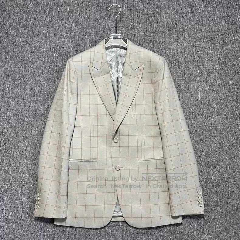 Dior Dior 23fw beige plaid sheep wool suit Size 44R - 1 Thumbnail