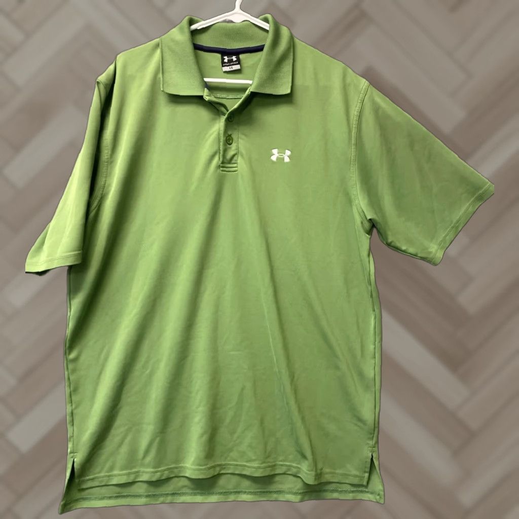 Under Armour Under Armour Polo Golf Mens L Shirt Green HeatGear Logo Preppy /82-93 Size US L / EU 52-54 / 3 - 1 Thumbnail