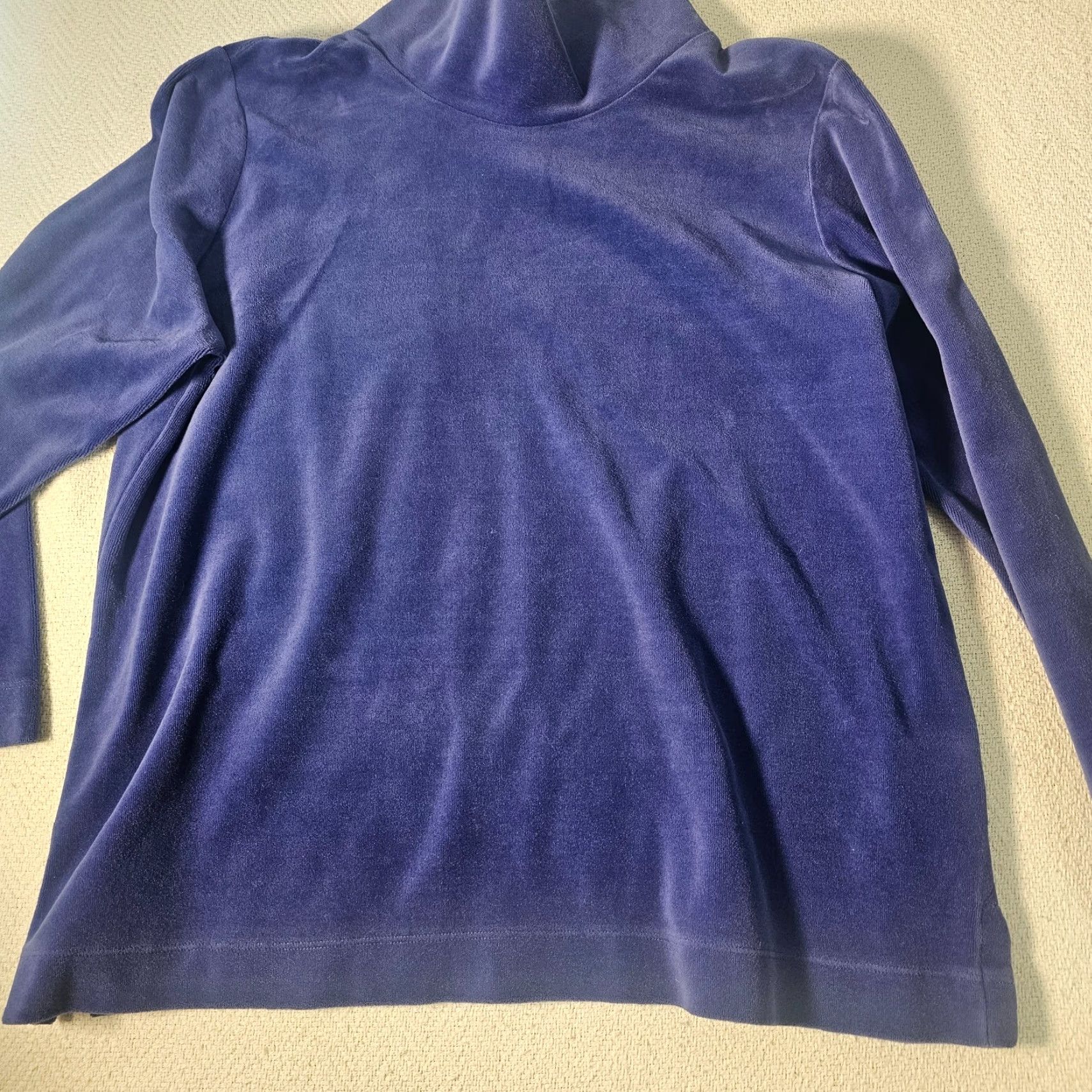 Vintage Appleseed’s Women’s Purple Flannel Mock Neck Sweater Size PXL Casual Warm Size XL / US 12-14 / IT 48-50 - 2 Thumbnail