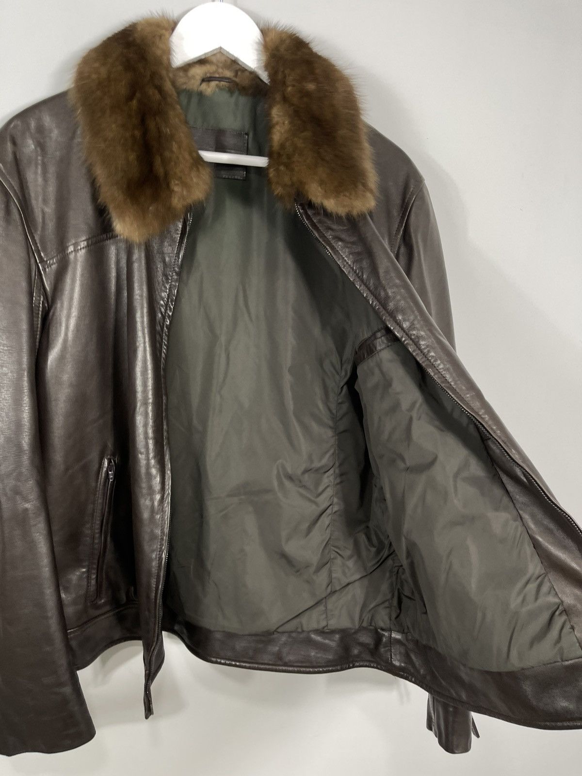 Bally Vintage BALLY Brown Soft Leather Jacket with Fur Collar Size US L / EU 52-54 / 3 - 10 Thumbnail