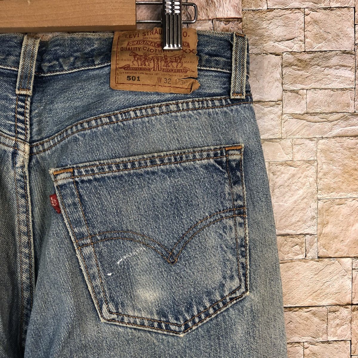 Levi's D 501 Levis patchwork ripped Distressed Denim Pants #A1013 Size US 32 / EU 48 - 20 Thumbnail