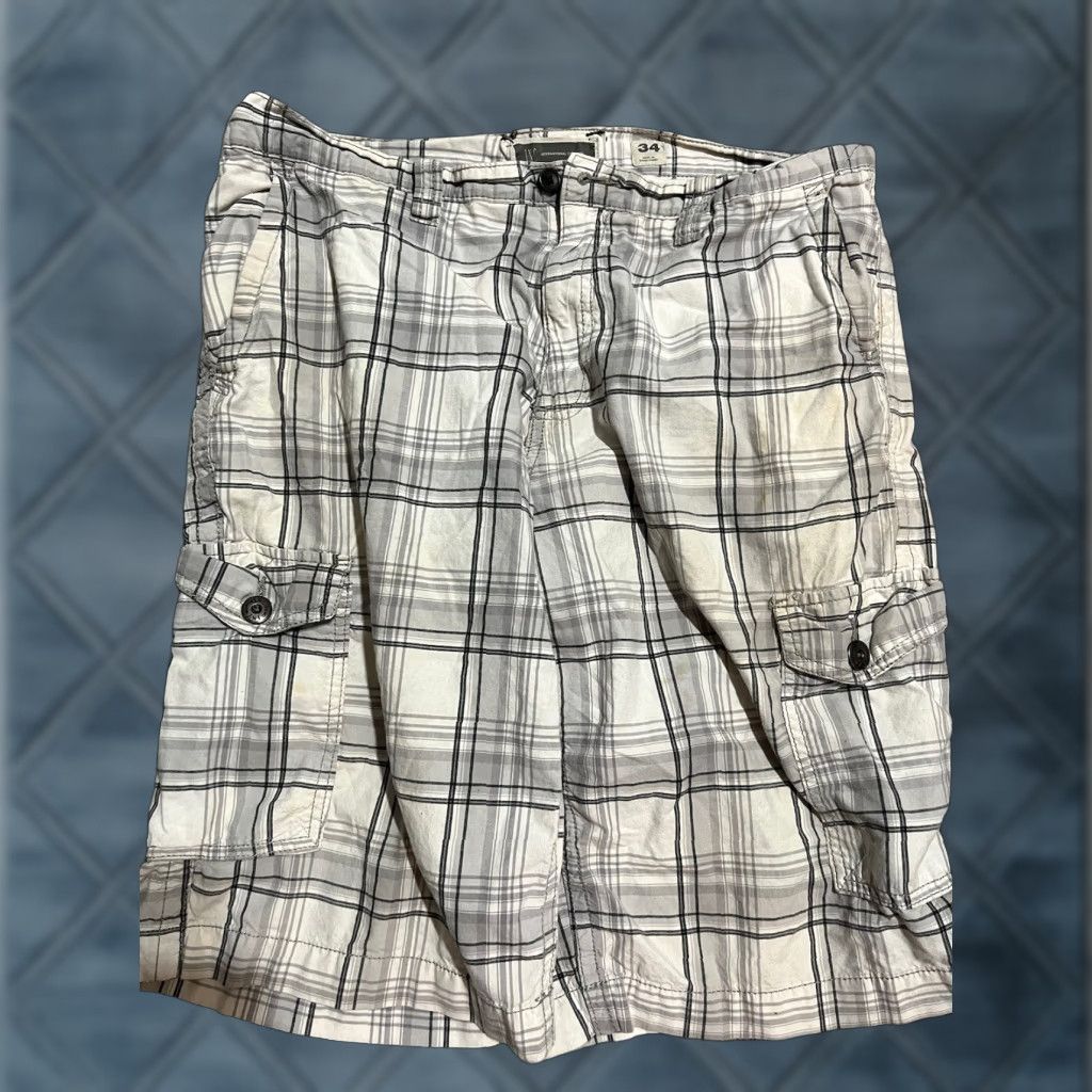 Vintage I.N.C. International Concepts Cargo Shorts Men 38 Gray Plaid 100% Cotton Casual Outdoor Size US 38 / EU 54 - 1 Thumbnail