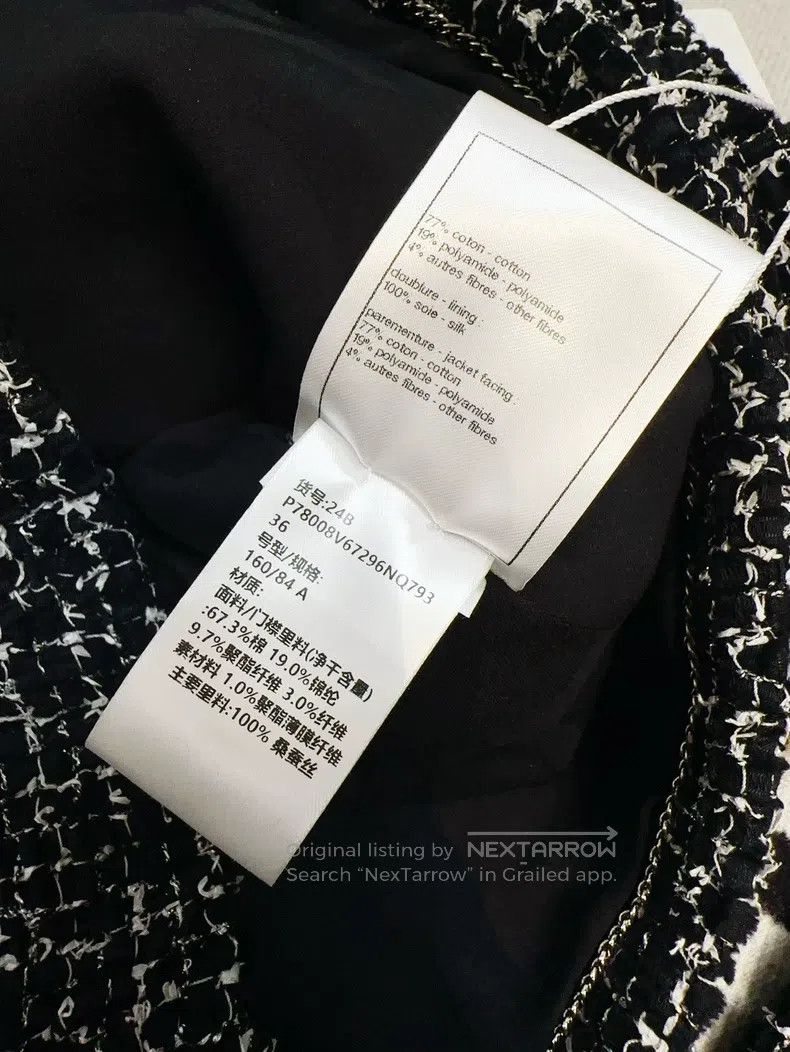 Chanel Chanel 24b black and white mixed colour tweed long-sleeved Size XS / US 0-2 / IT 36-38 - 6 Thumbnail