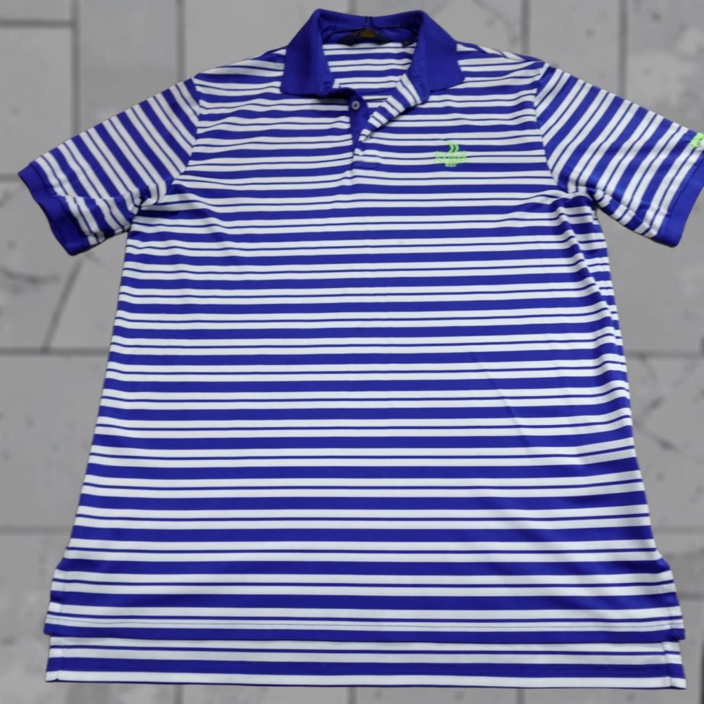 Polo Ralph Lauren Polo Golf Shirt Large Blue Striped US Open Chambers Bay Performance Mens Polo Golf Shirt L Blue Striped US Open Chambers Bay 90s? Size US L / EU 52-54 / 3 - 1 Thumbnail