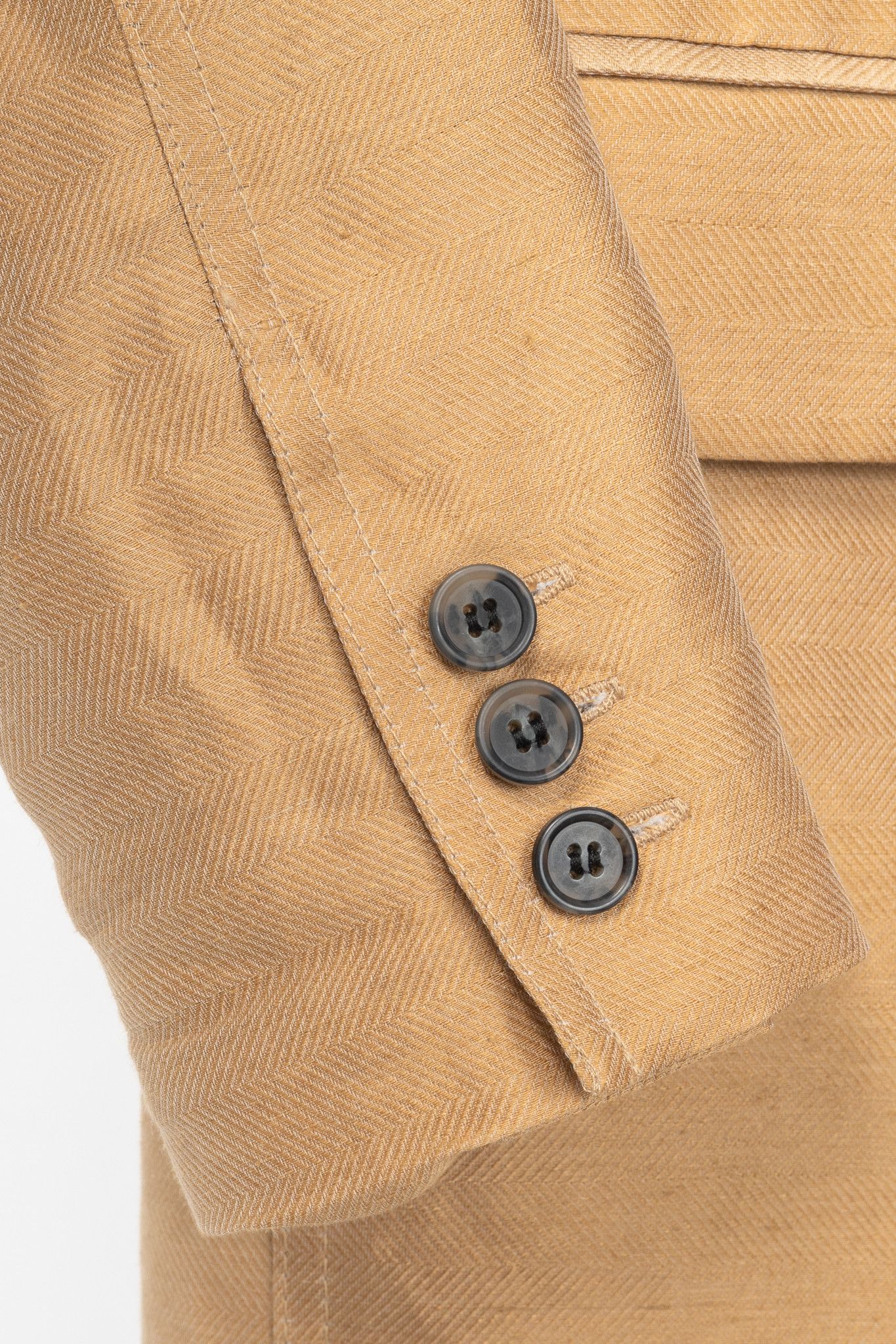 SMYTHE Smythe Tan Herringbone Oversized Double-Breasted Blazer Size XS / US 0-2 / IT 36-38 - 7 Thumbnail