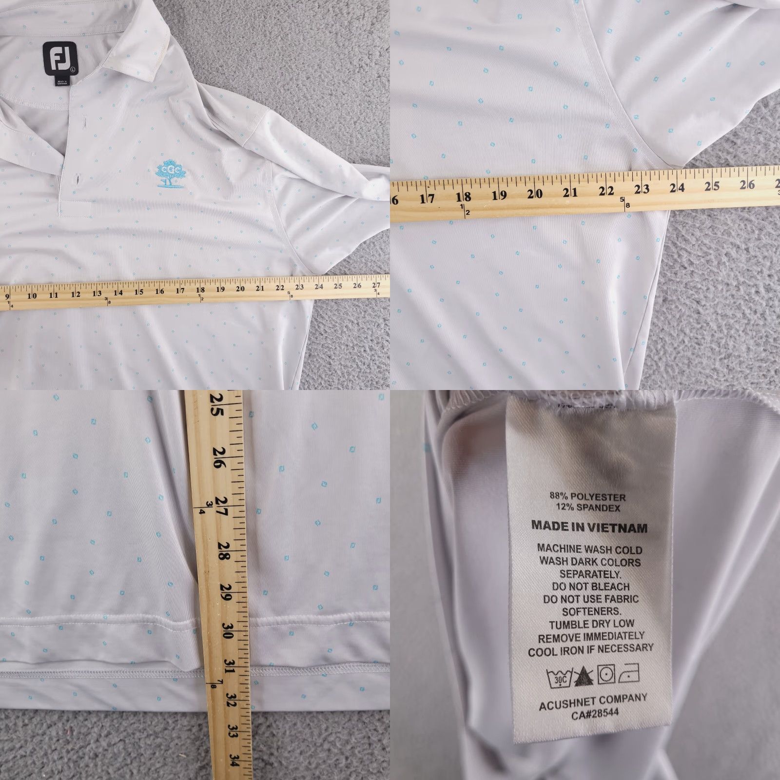 Footjoy Footjoy Polo Shirt Mens Large Gray Golf Polo Short Sleeve Performance Size US L / EU 52-54 / 3 - 8 Thumbnail
