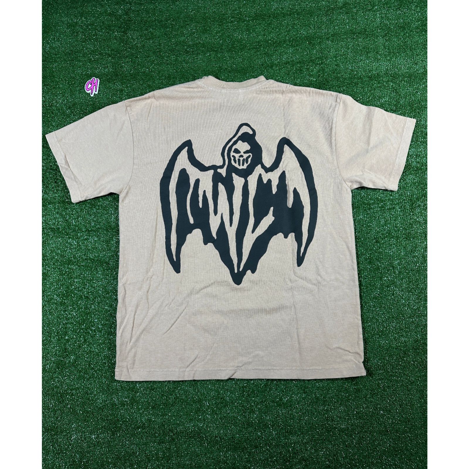Warren Lotas Warren Lotas 'Bat Logo' Men's Tan S/S T-Shirt - Size Medium Size US M / EU 48-50 / 2 - 2 Thumbnail