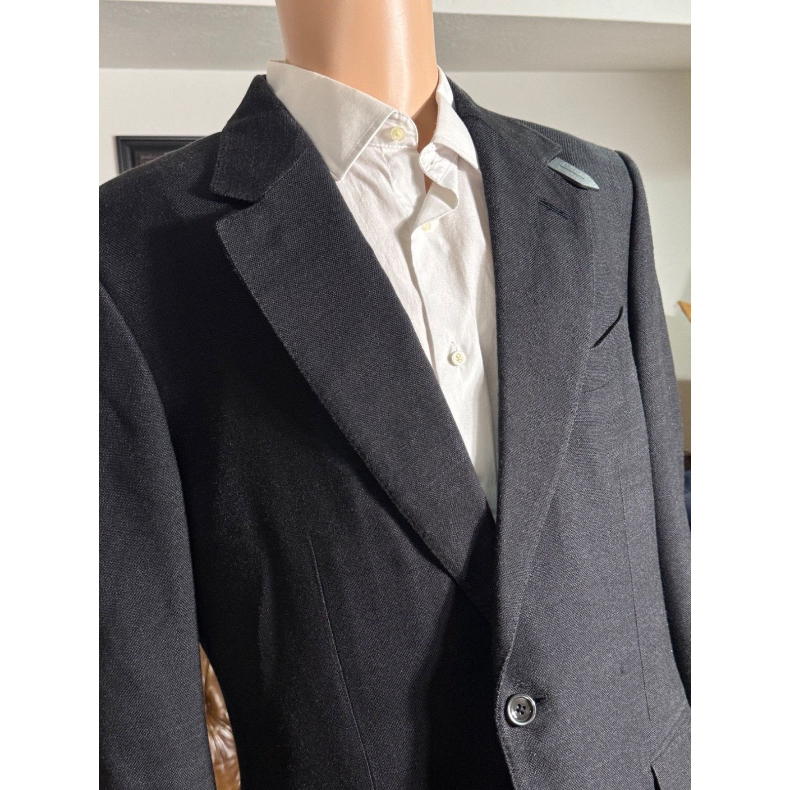 Tom Ford Tom Ford Atticus Silk Leather Black Blazer Storm Collar 44R Size 44R - 6 Thumbnail