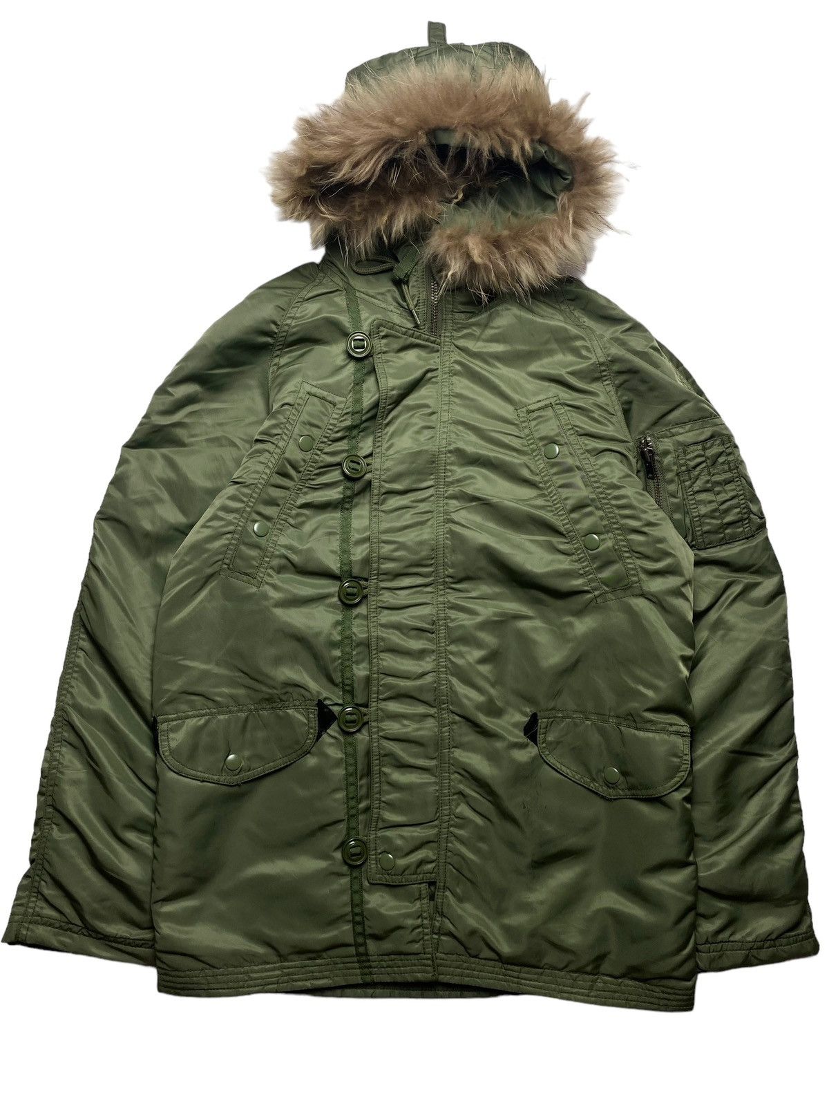 If Six Was Nine 2000s Back Number - Raccoon Fur Hoodie Cargo Jacket Size US L / EU 52-54 / 3 - 7 Thumbnail