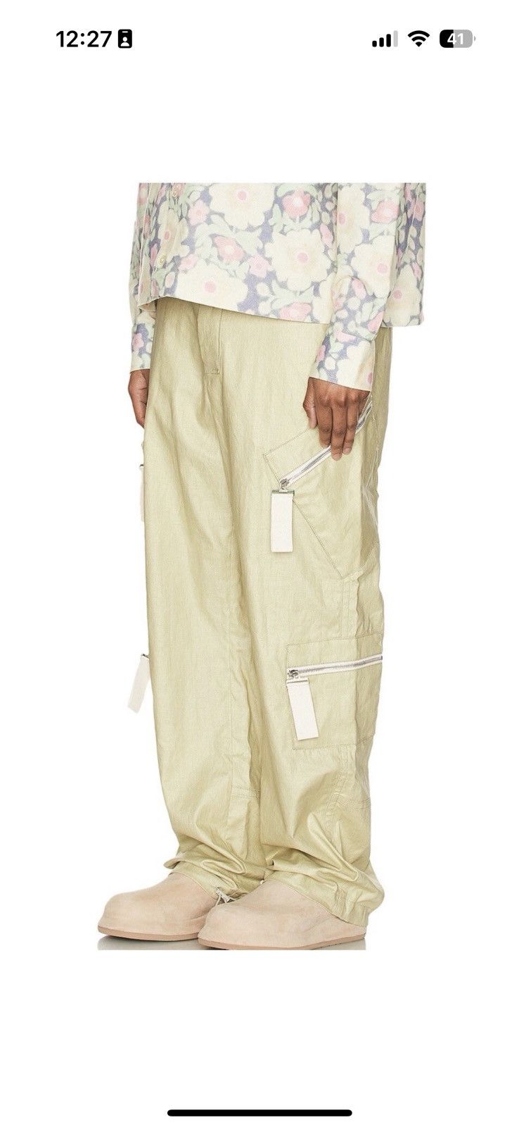 Jacquemus green le cargo pants sweatpants olivr