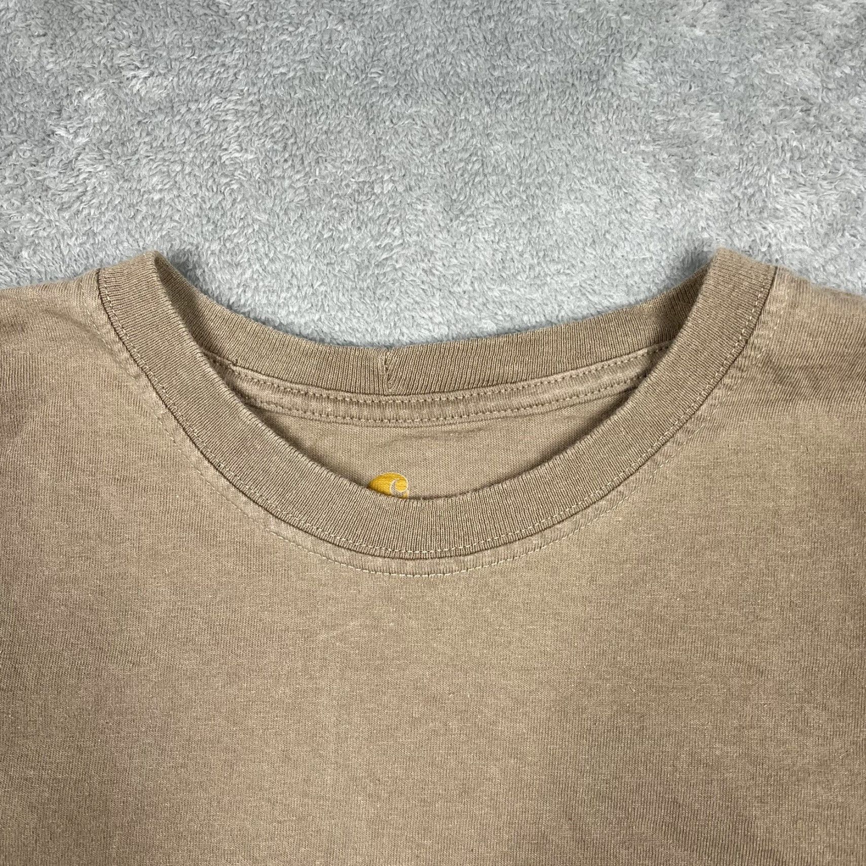 Carhartt Carhartt Mens 2XL Pocket T-Shirt Original Fit Light Brown HughesNet Sleeve Print Shirt Crew Neck Short Sleeve Logo Brown Mens Size US XXL / EU 58 / 5 - 6 Thumbnail
