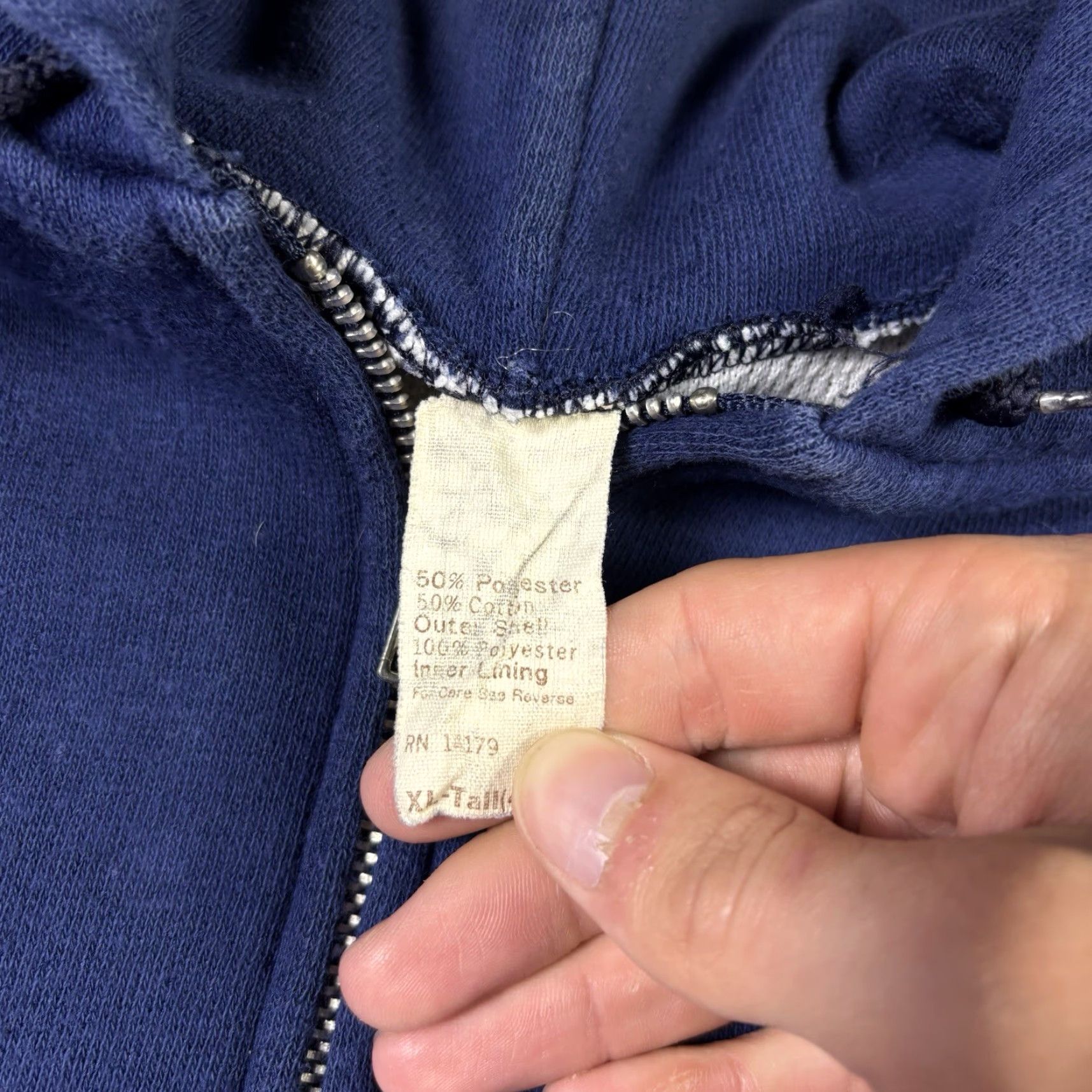 Vintage VINTAGE Thermal Hoodie Full Zip Insulated Workwear Mens XL Tall 90s Blue Polyester Fleece Logo Zip Astro Boy 90s Mens XL Size US XL / EU 56 / 4 - 5 Thumbnail