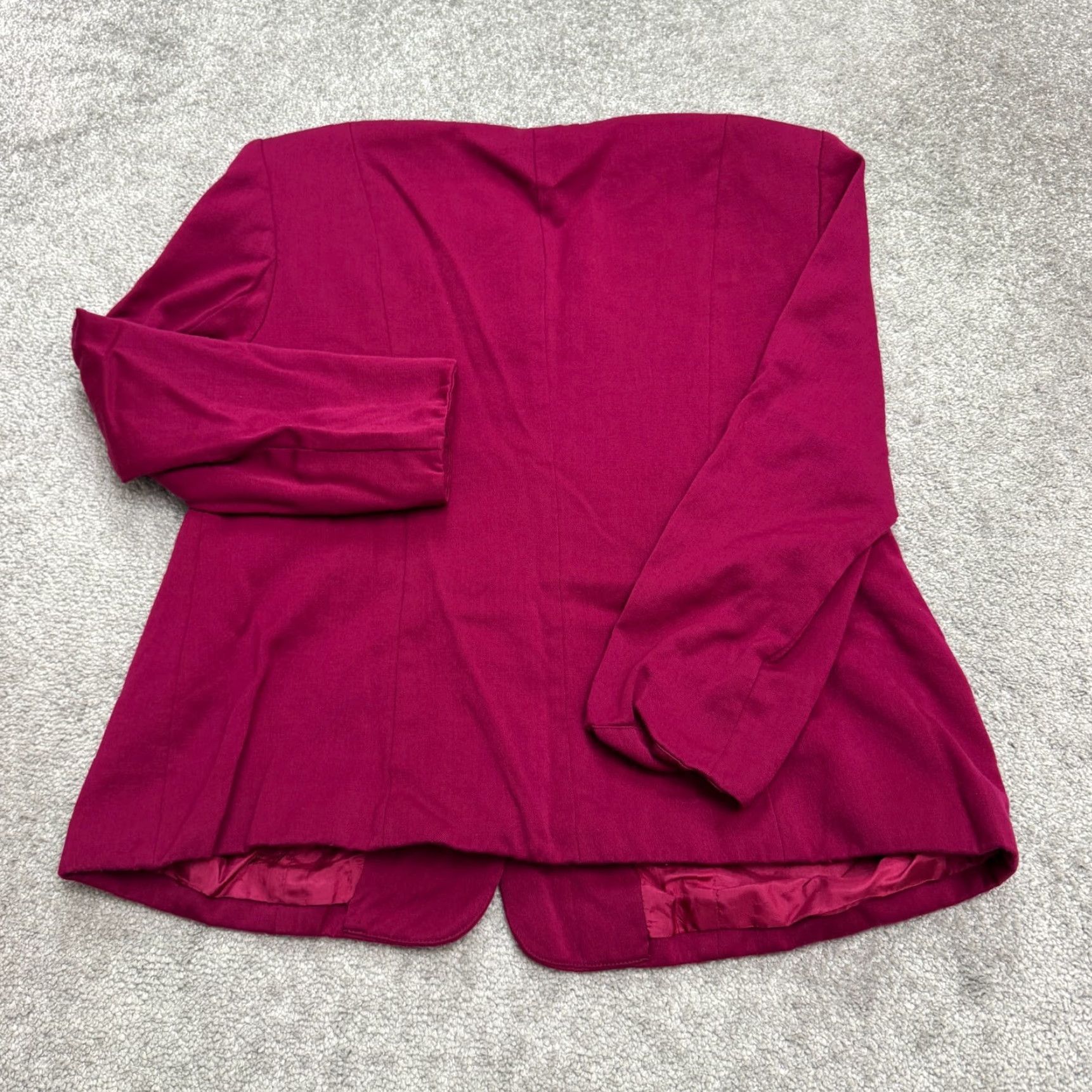 Vintage VINTAGE Rena Rowan Wool Blazer 90s Womens 14P Magenta Pink Classic Workwear Size XL / US 12-14 / IT 48-50 - 2 Thumbnail