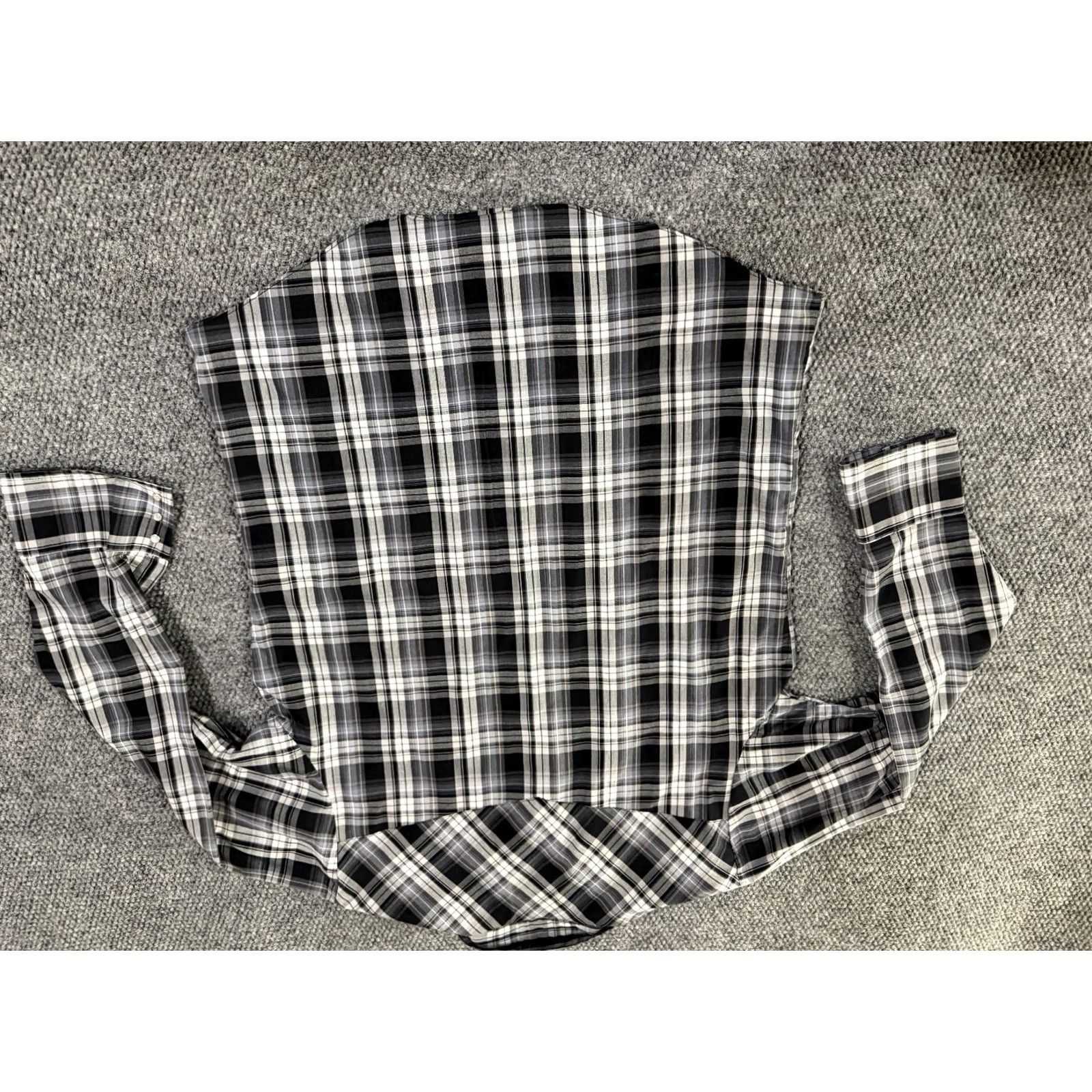 Vintage Ely Cattleman Button-Up Shirt Mens L Black Plaid Western Snap Button-up Shirt Mens Large Black plaid Western Pearl snap Size US L / EU 52-54 / 3 - 8 Thumbnail
