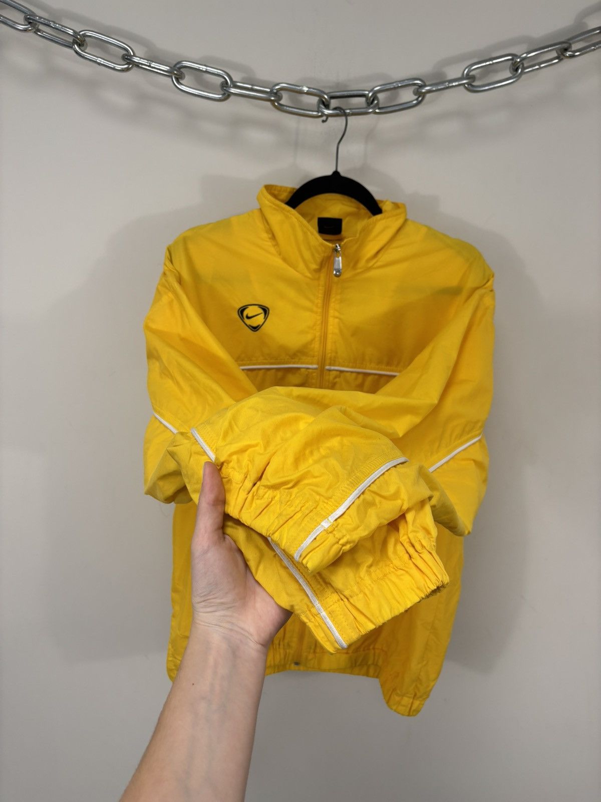 Nike Vintage Nike Y2K Retro Hype Yellow Swoosh Nylon Track Jacket Size US M / EU 48-50 / 2 - 10 Thumbnail