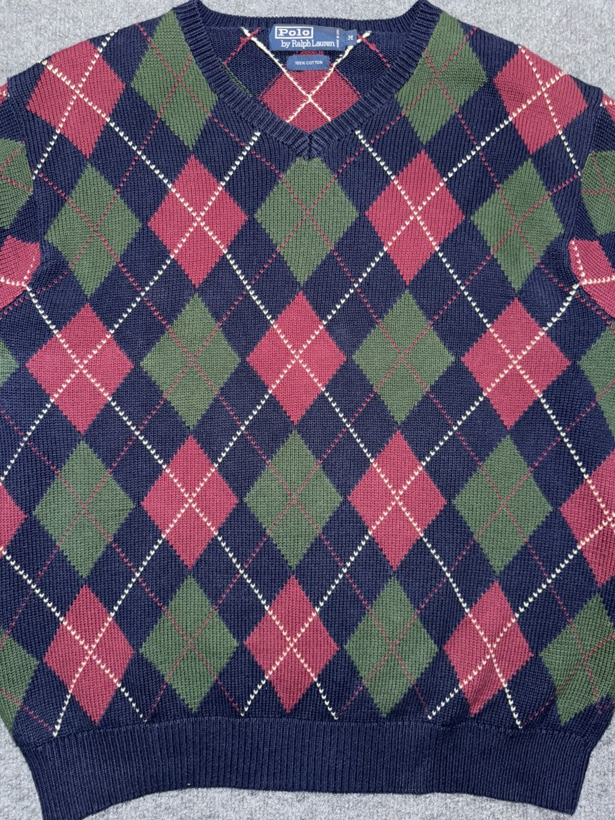 Polo Ralph Lauren Vintage Polo Ralph Lauren Argyle Knit Sweater Size US M / EU 48-50 / 2 - 2 Thumbnail