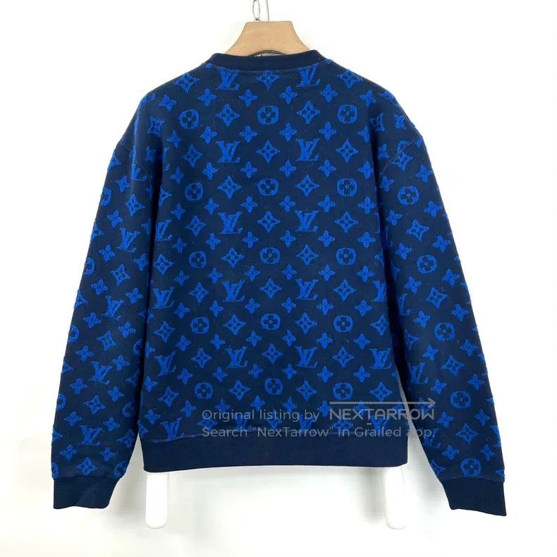 Louis Vuitton Louis Vuitton Blue presbyopic logo flocked sweatshirt Size US L / EU 52-54 / 3 - 2 Thumbnail