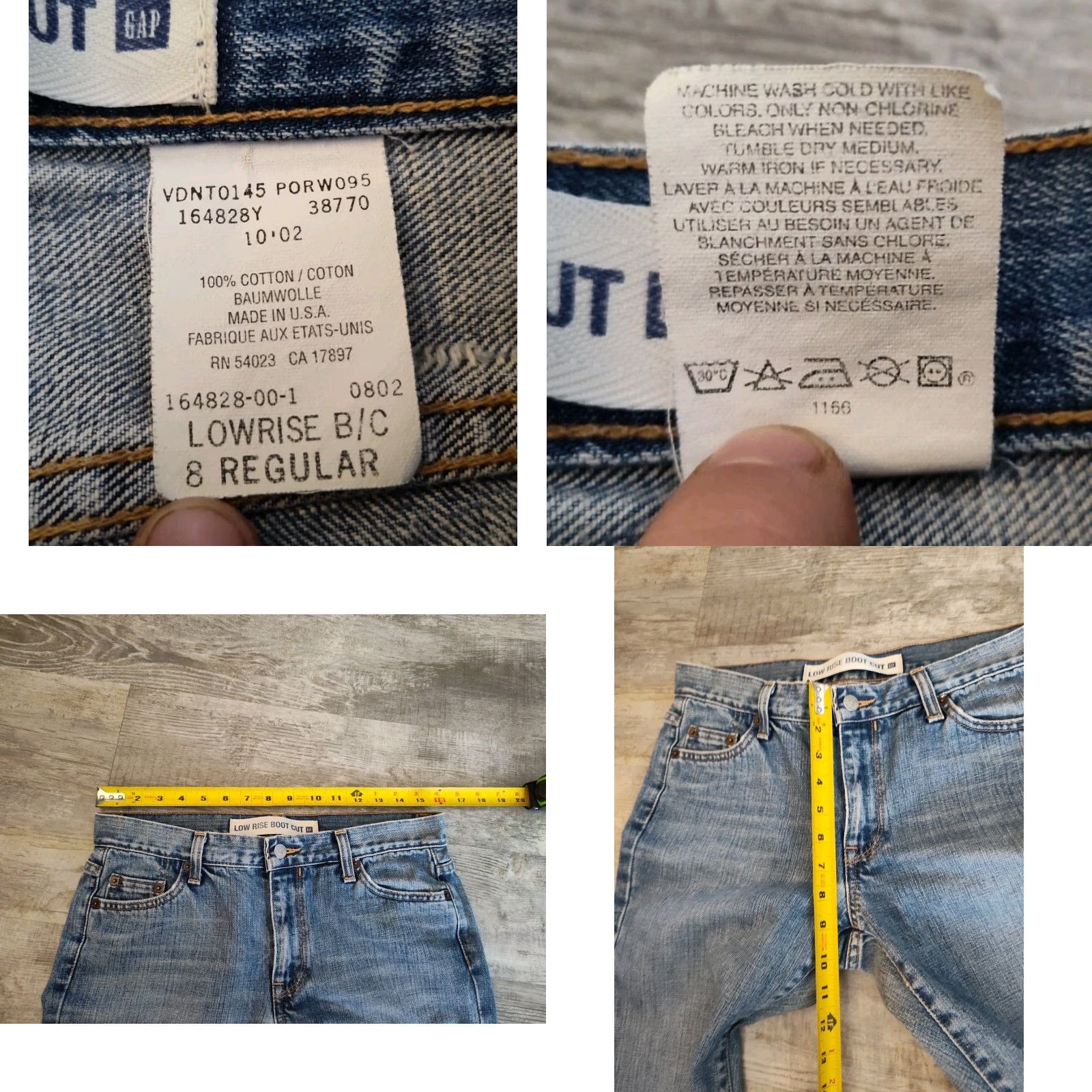 Gap VTG Gap Jeans Womens 8 Flare Boot Cut Low Rise Denim Med Wash Made In USA 32x32 Size 30" / US 8 / IT 44 - 8 Thumbnail