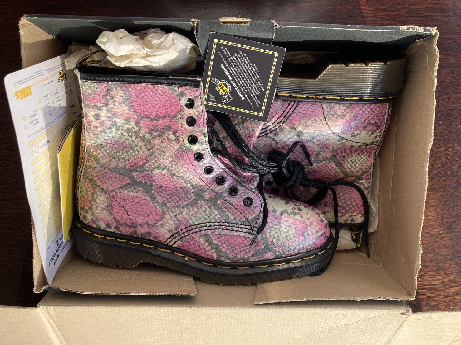 Dr. Martens RARE! Dr. Martens 9485 Python Pink – Made in England Size US 6.5 / IT 36.5 - 4 Thumbnail