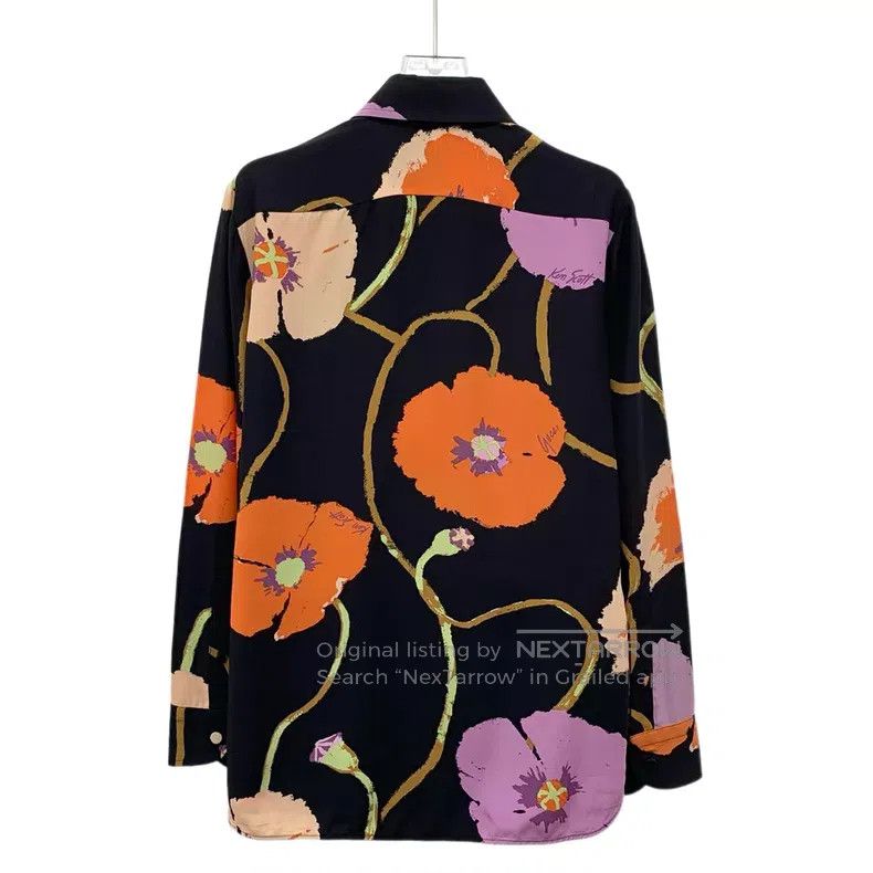 Gucci Gucci Black floral printed mulberry silk lapel single-brea Size XS / US 0-2 / IT 36-38 - 2 Thumbnail