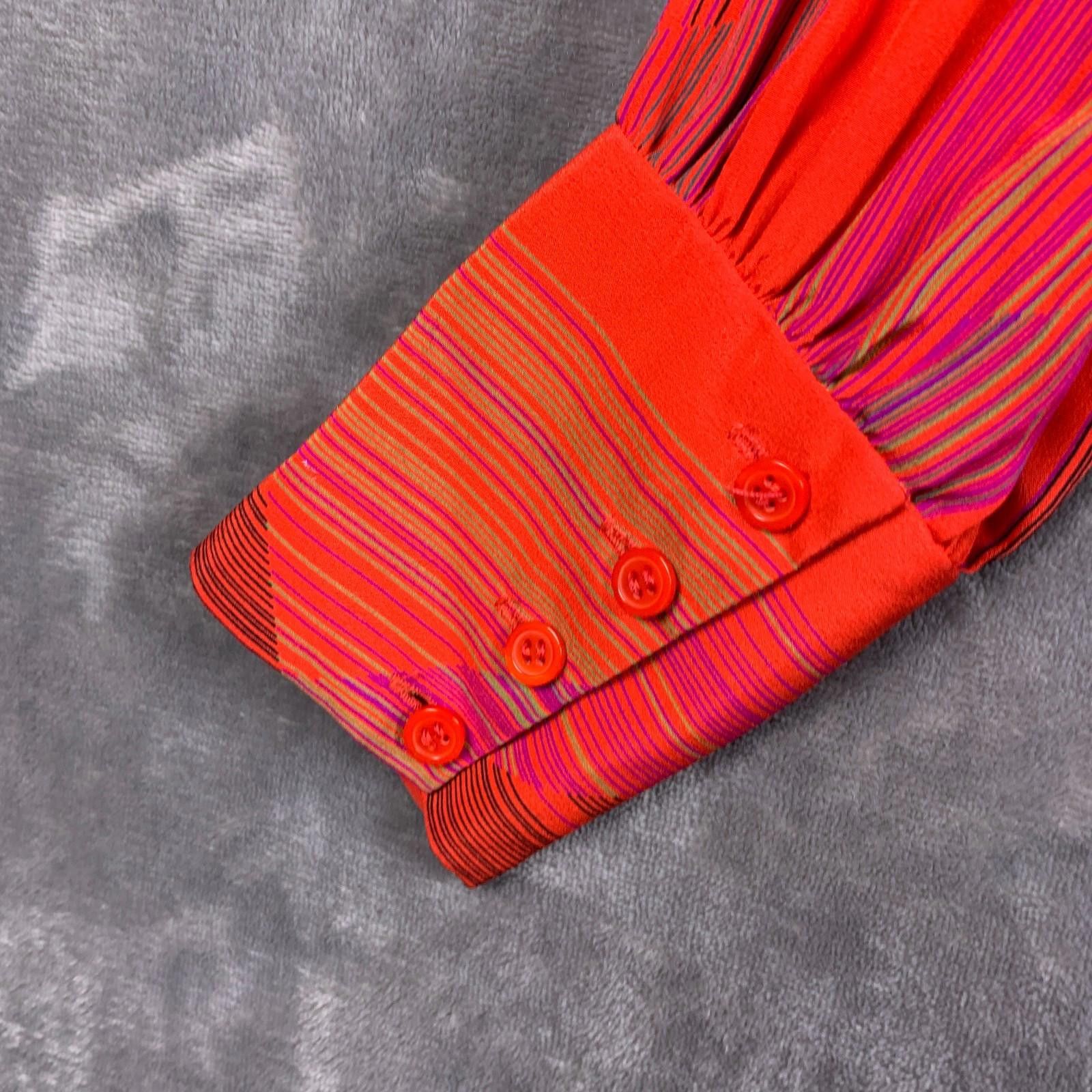 The Unbranded Brand Vintage 80s China Collar High Cuff Abstract Silk Shirt (316) Size US S / EU 44-46 / 1 - 4 Thumbnail