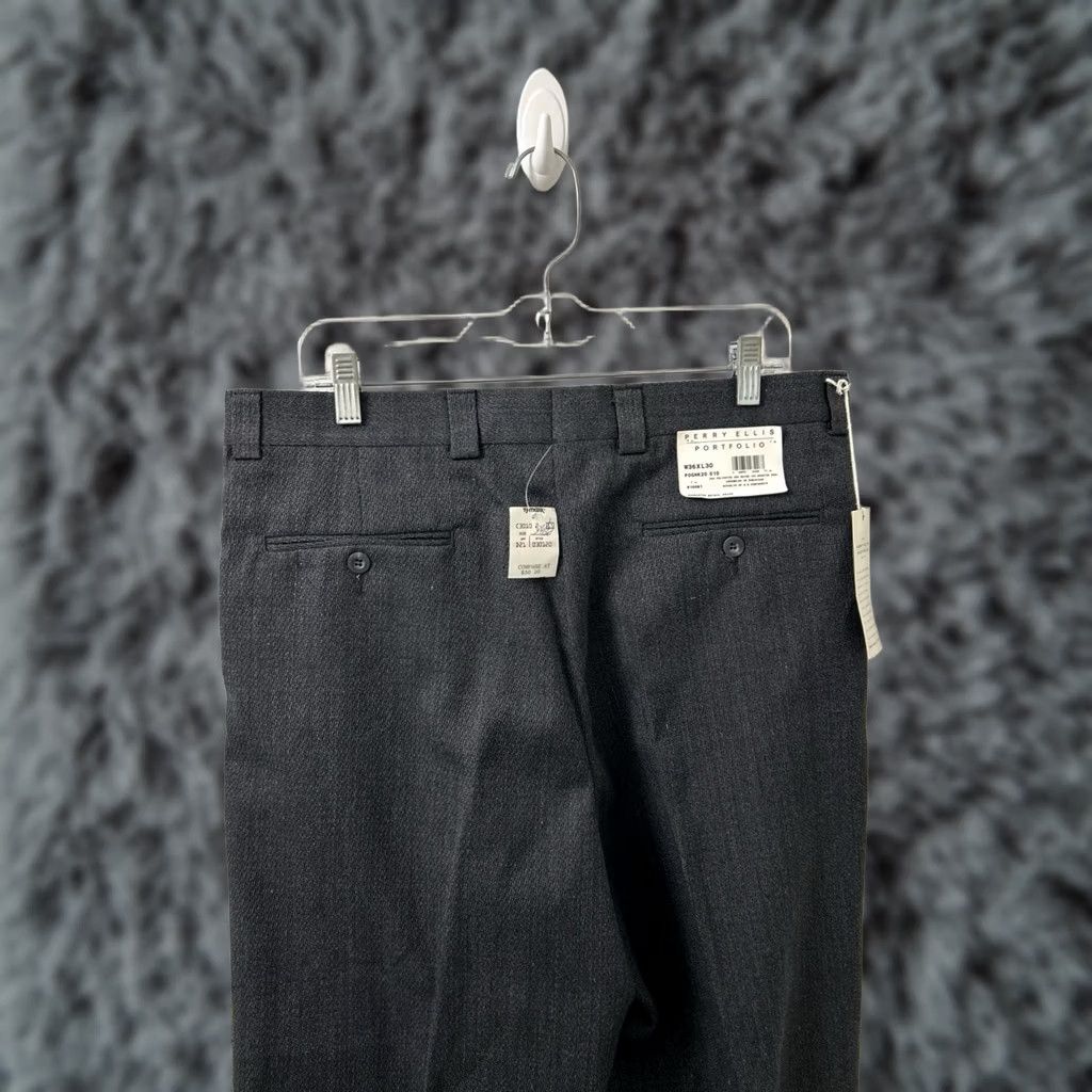 Perry Ellis Perry Ellis Portfolio Dress Pants Mens 36x30 Gray Wool Blend Pleated Cuffed NWT Shirt Pants? Size US 36 / EU 52 - 1 Thumbnail