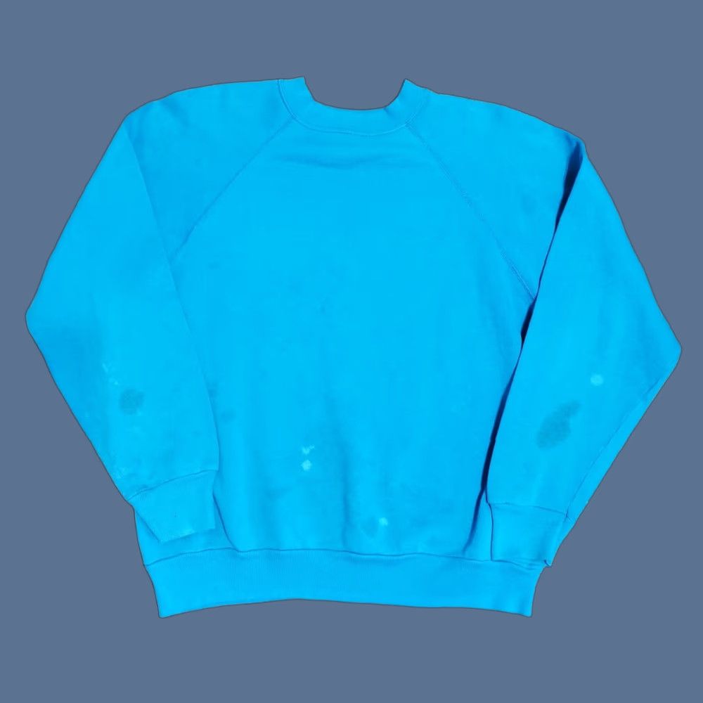Tultex VINTAGE Tultex Sweatshirt Shirt Men M Blue 80s 90s Logo Stained Heavyweight Fleece Pullover Crew Neck Long Sleeve USA Made Size US M / EU 48-50 / 2 - 1 Thumbnail